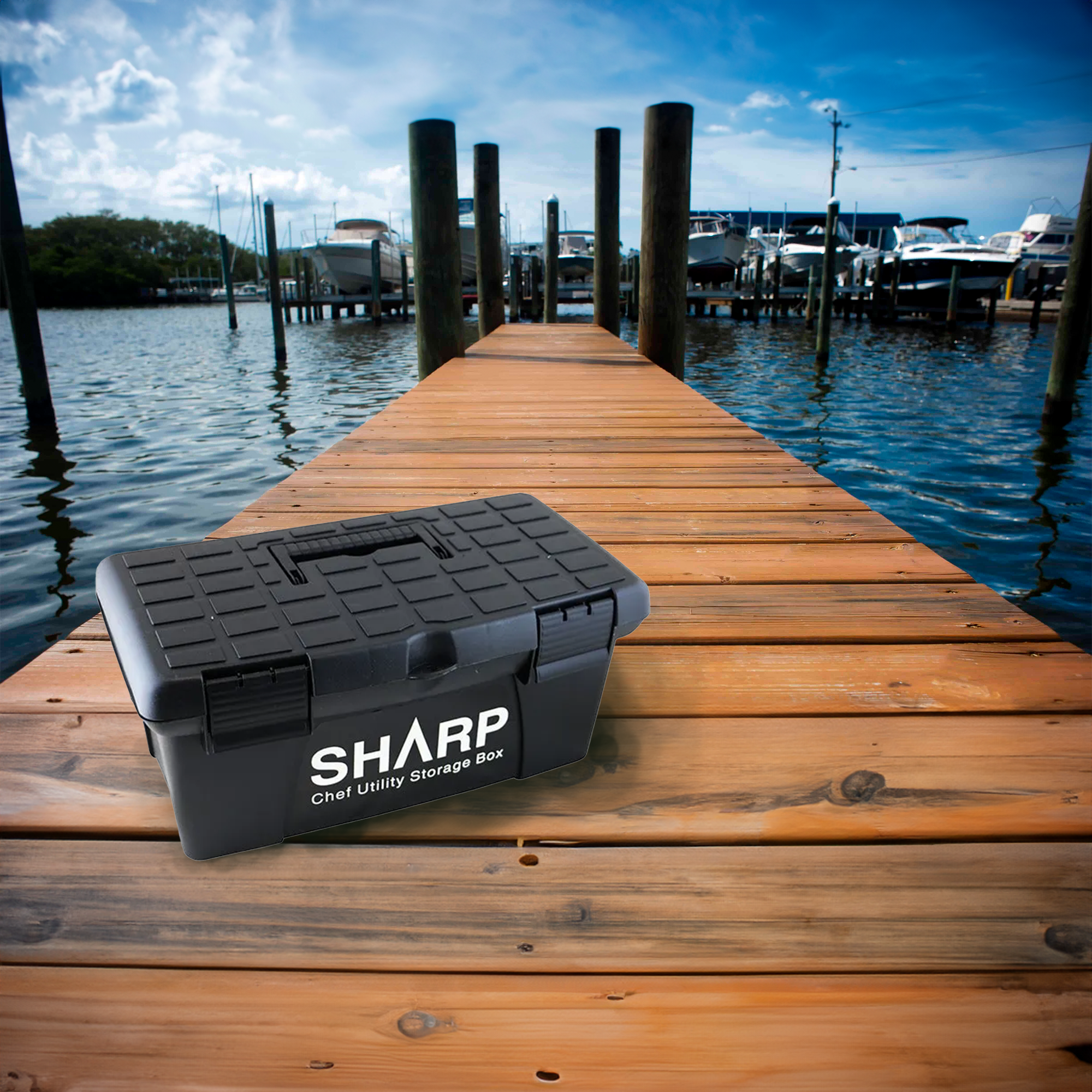 SHARP Utility Box w/Removable Tray - Black