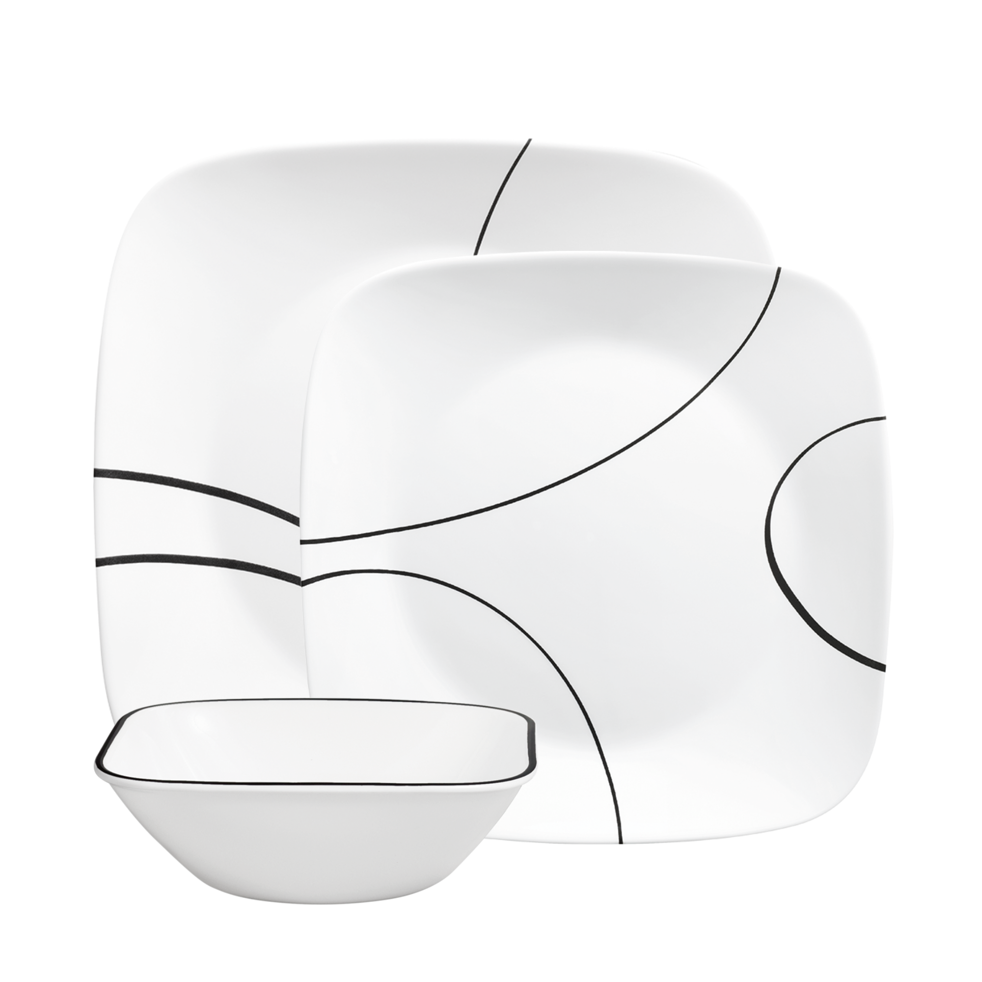 Corelle Simple Lines 18 Piece Dinner Square Set