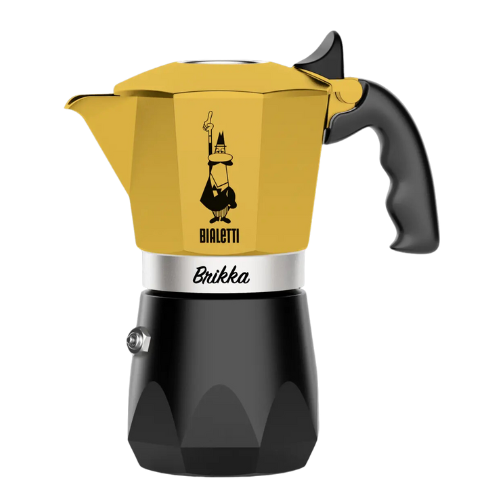 Bialetti Brikka Yellow 4 Cup (170ml) Stovetop Coffee Maker