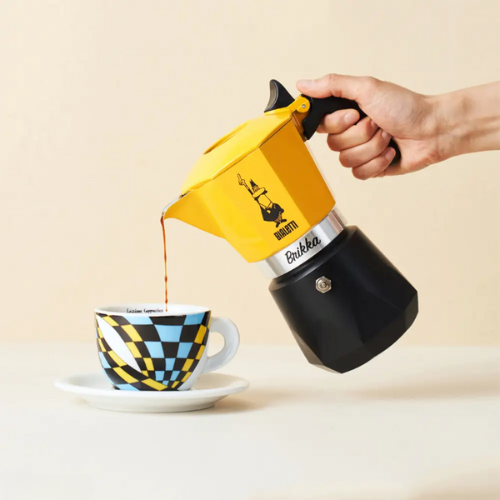Bialetti Brikka Yellow 4 Cup (170ml) Stovetop Coffee Maker