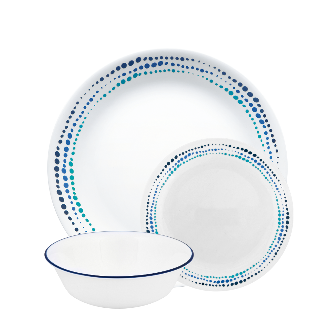 Corelle Ocean Blues 18 Piece Dinner Set