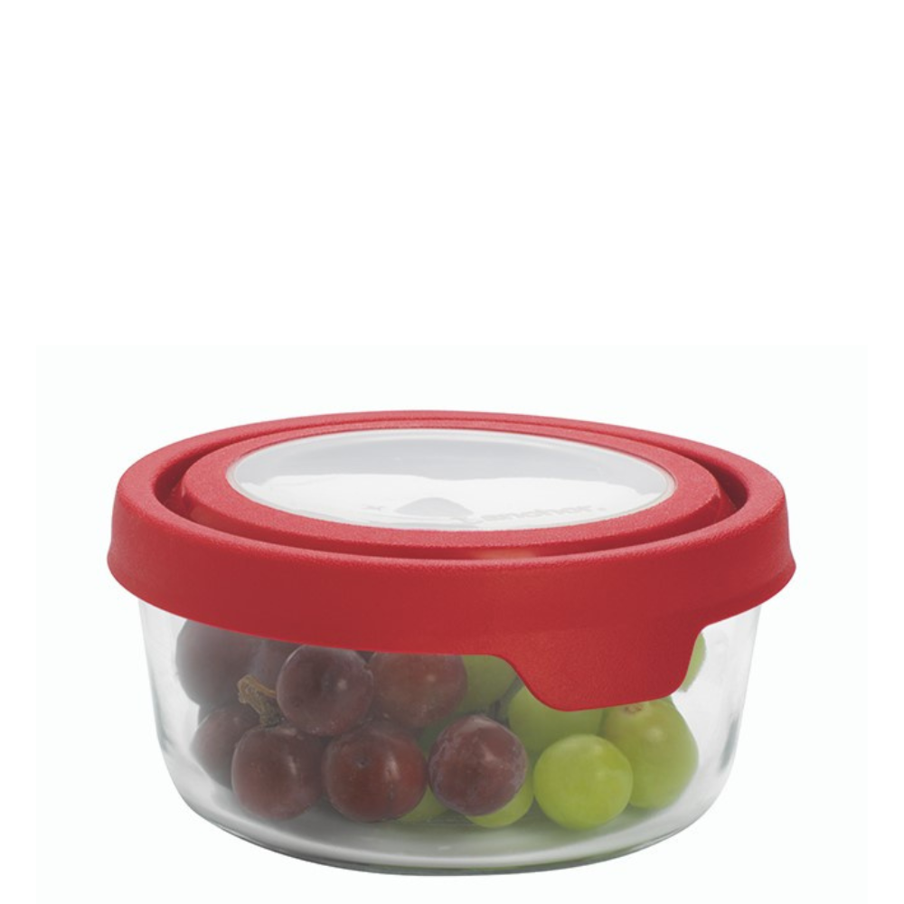 Anchor Hocking TrueSeal Glass Round Container with Cherry Lid (946mL)