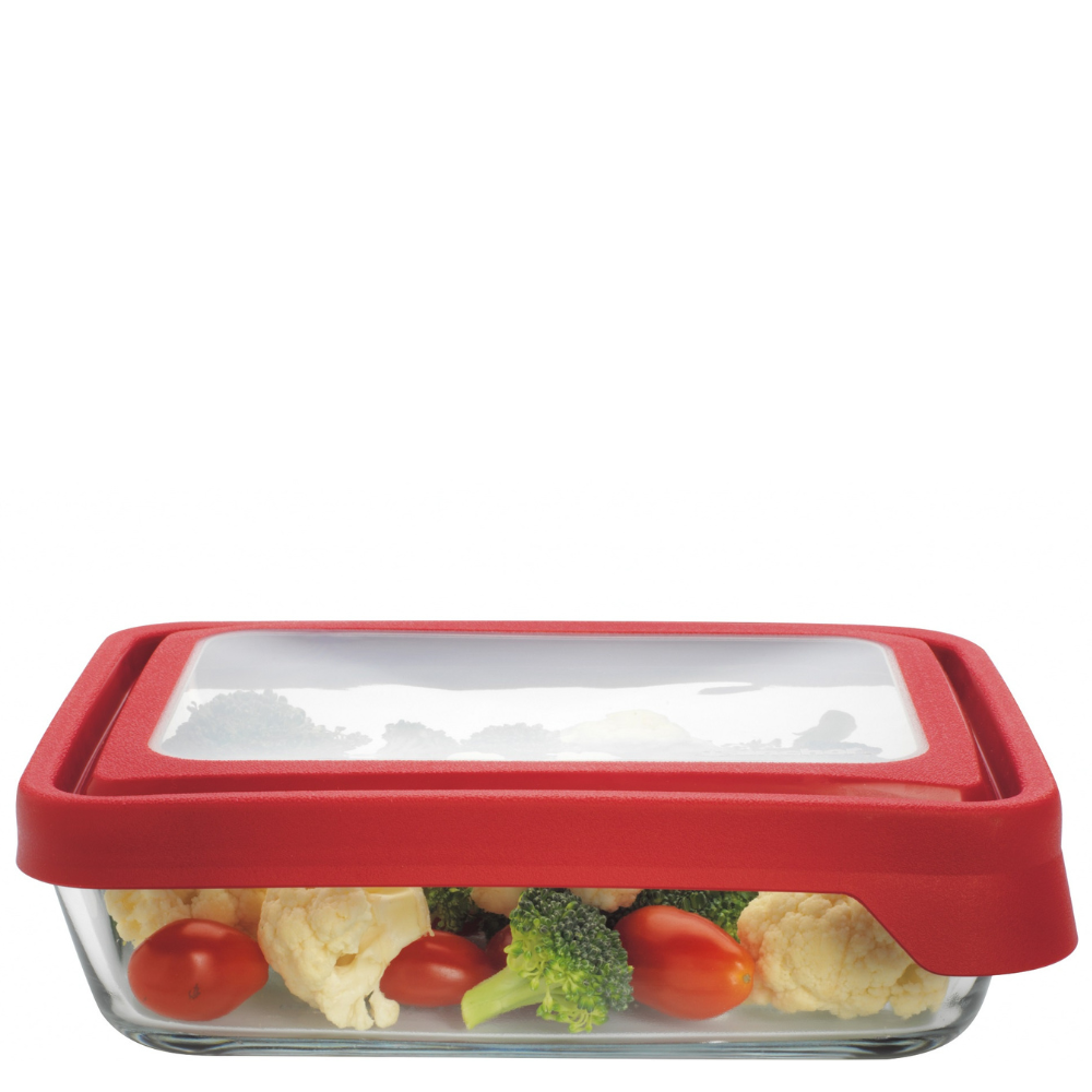 Anchor Hocking TrueSeal Glass Rectangle Container with Cherry Lid (1.4L)