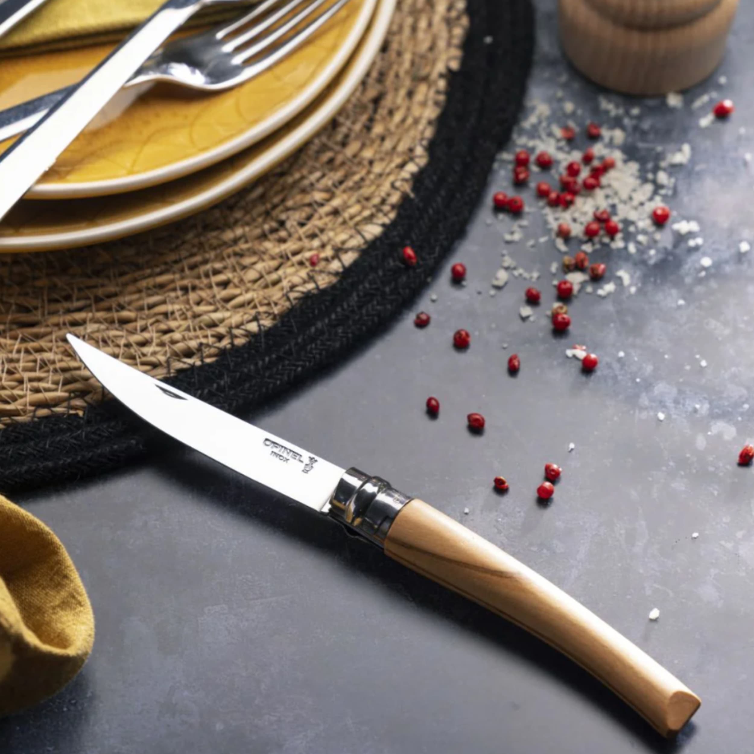 Opinel No.10 Effilé Stainless Steel Slim Folding Knife Beech