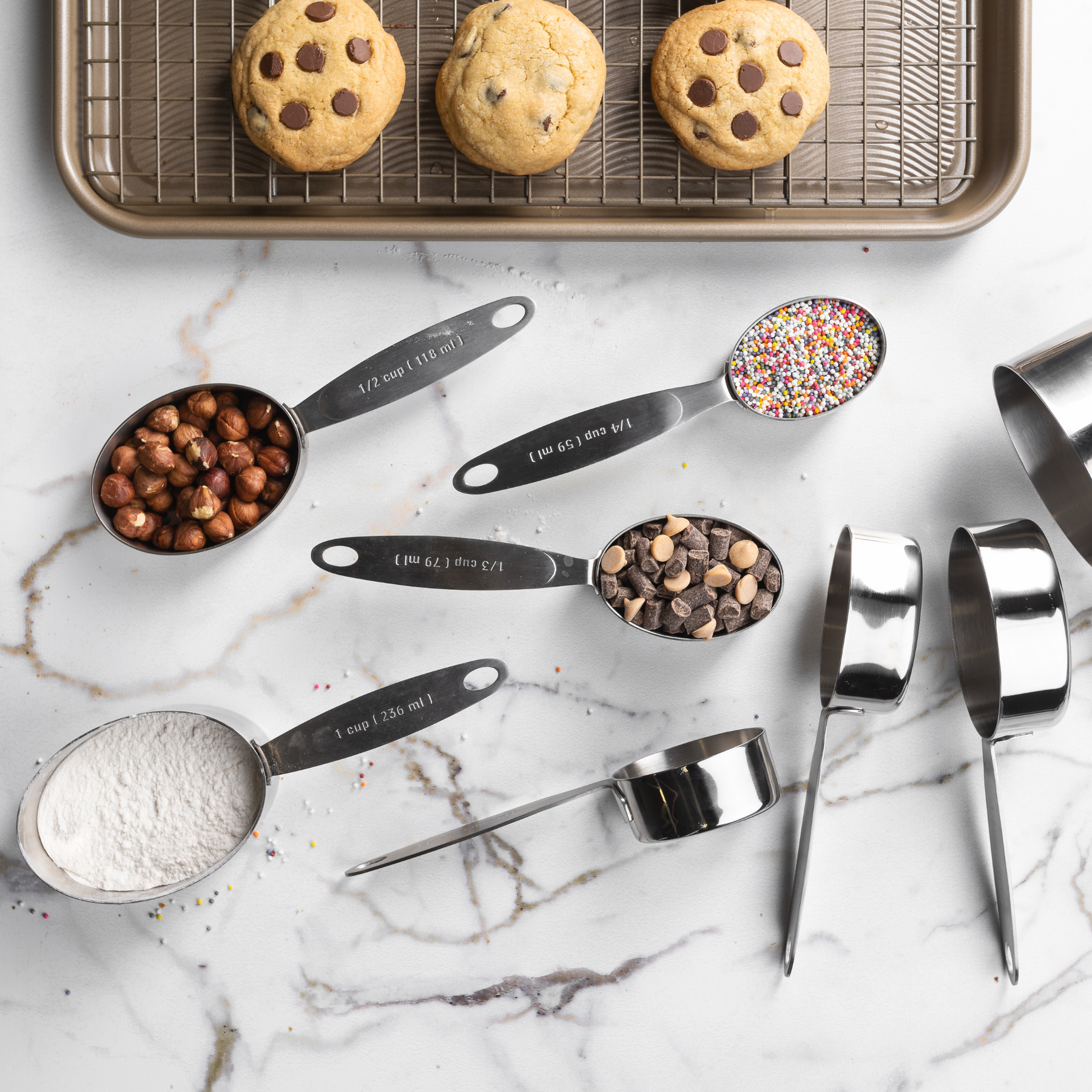 Cuisipro Stainless Steel Measuring Cups 4 Piece Set