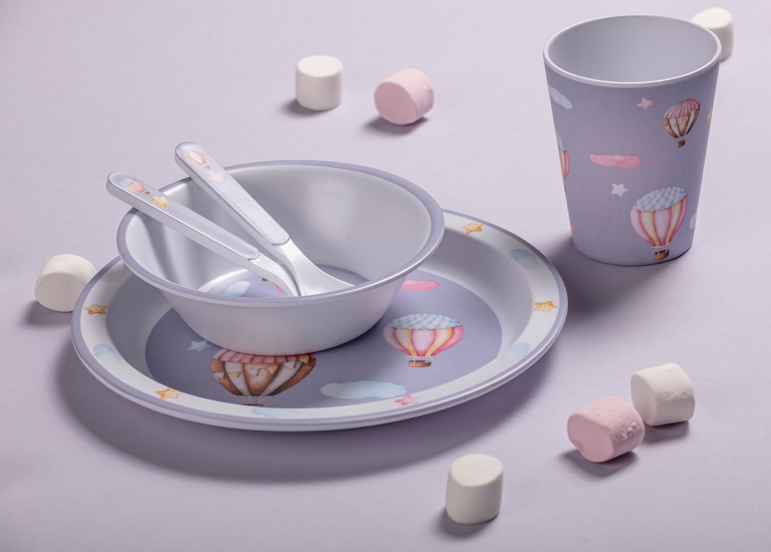 Ashdene Up In The Sky 5 Piece Kids Dinner Set