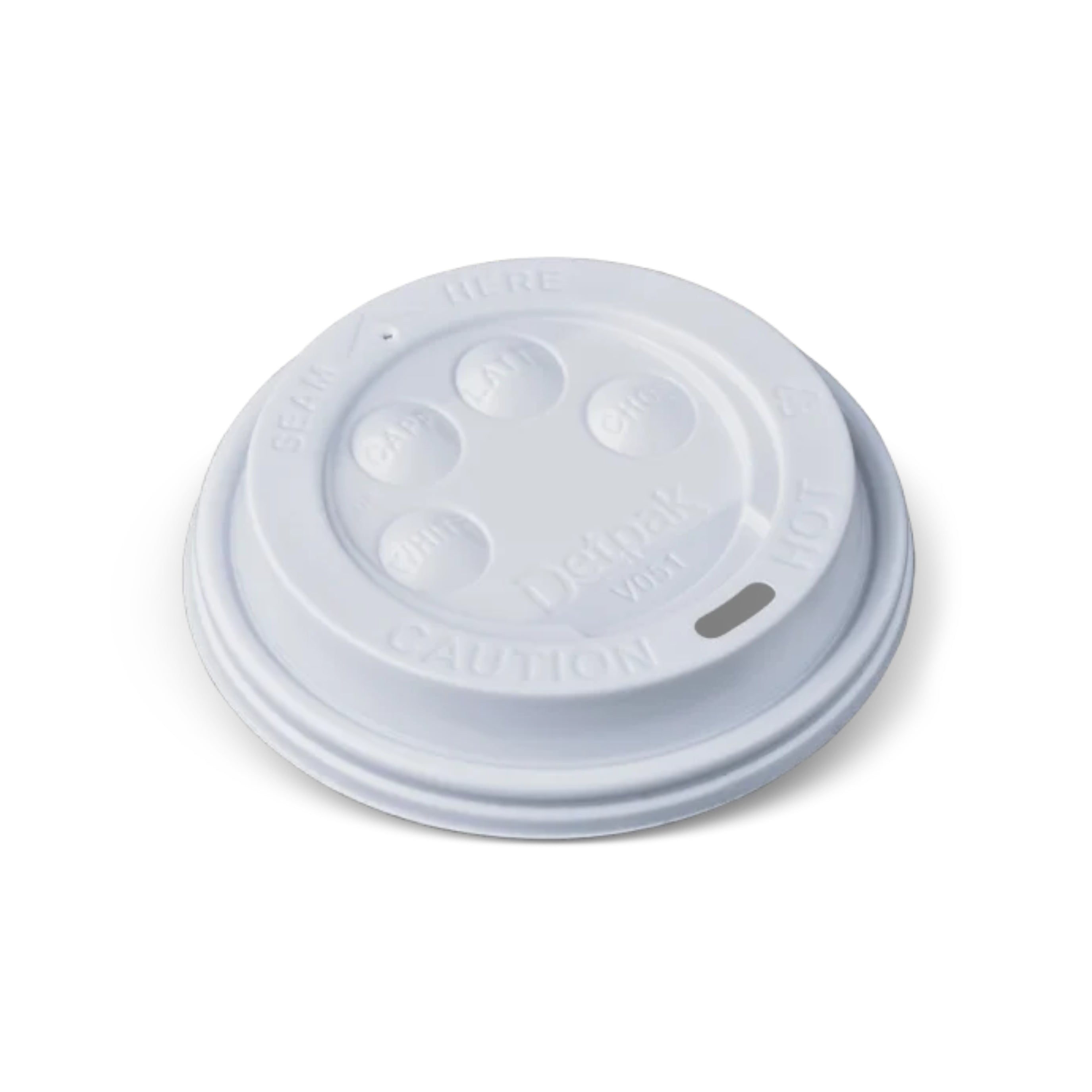 Detpak Lid 8oz White Button 100 Pack