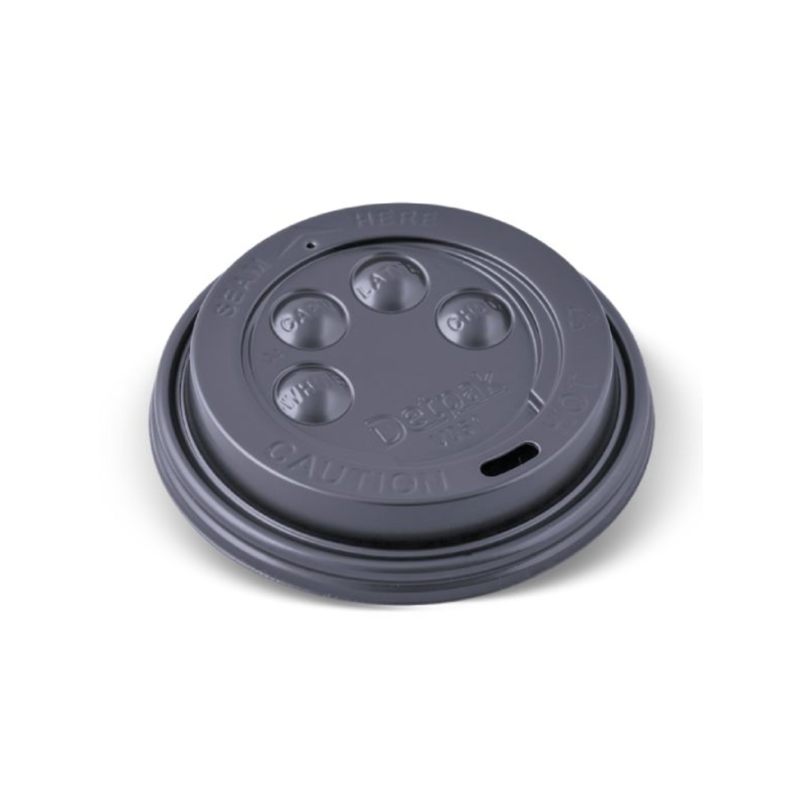 Detpak Lid 8oz Black Button 100 Pack