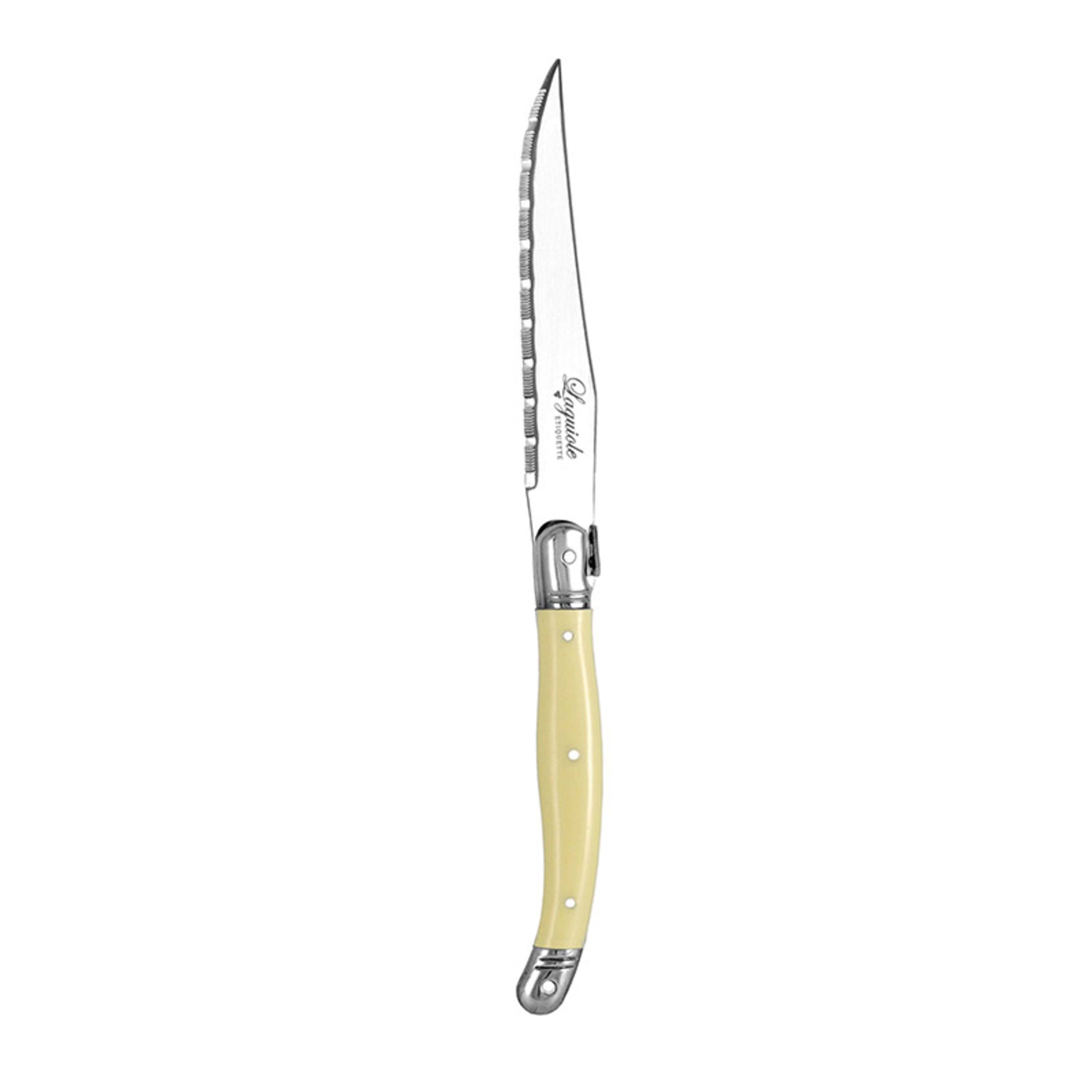 Laguiole Etiquette Steak Knife 12 Pack - Ivory