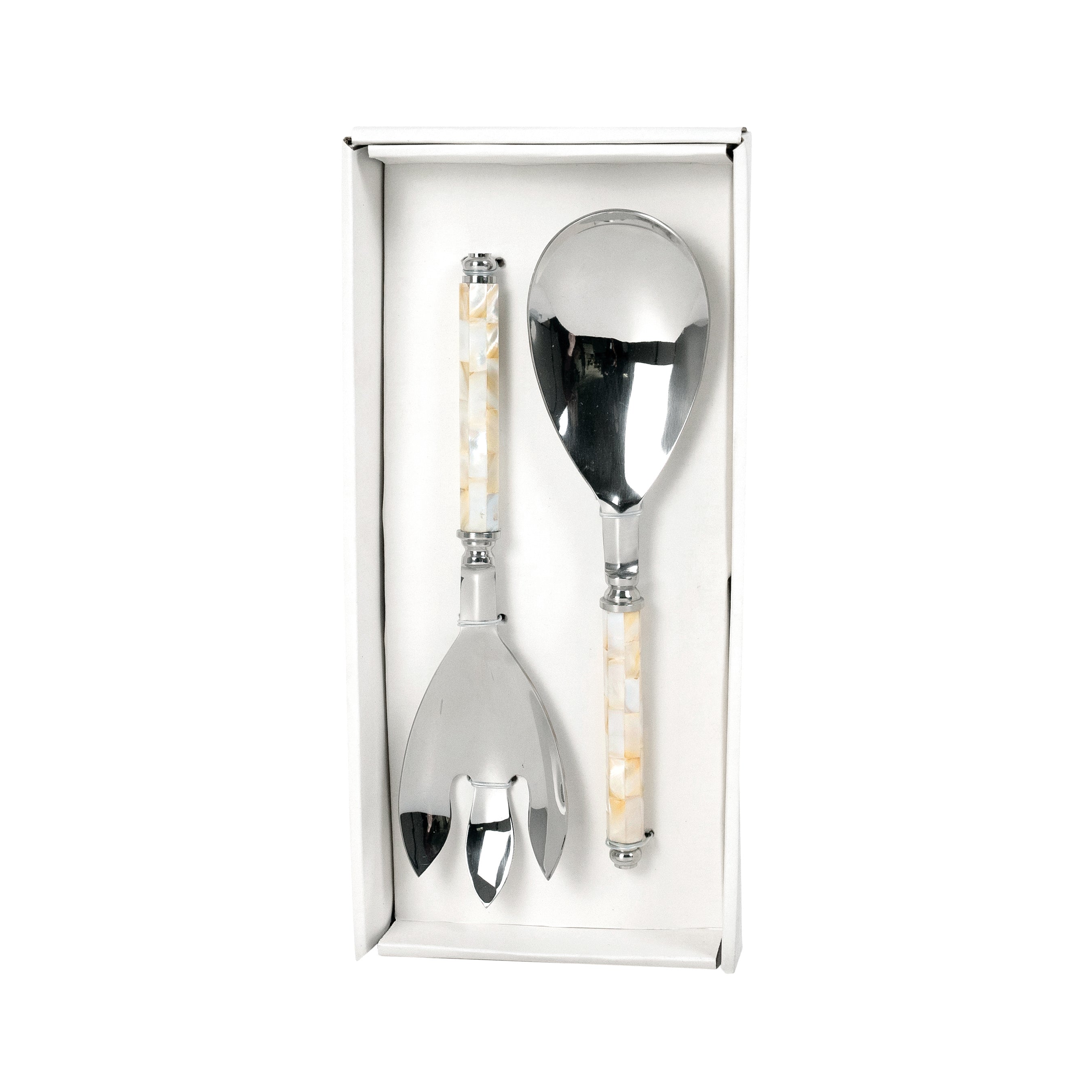 Pure Homewares Inca Mother of Pearl Salad Server Set