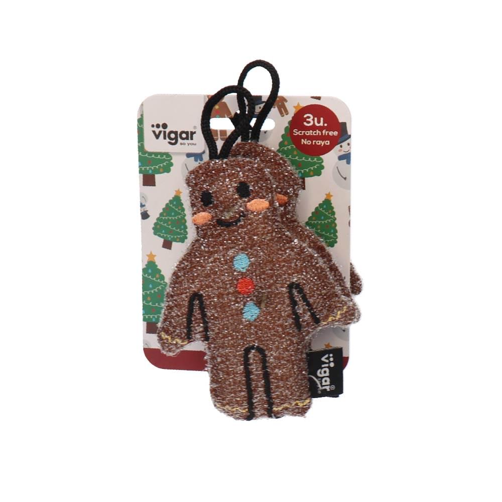 Gingerbread Man Scrubber Sponge - 3 Pack