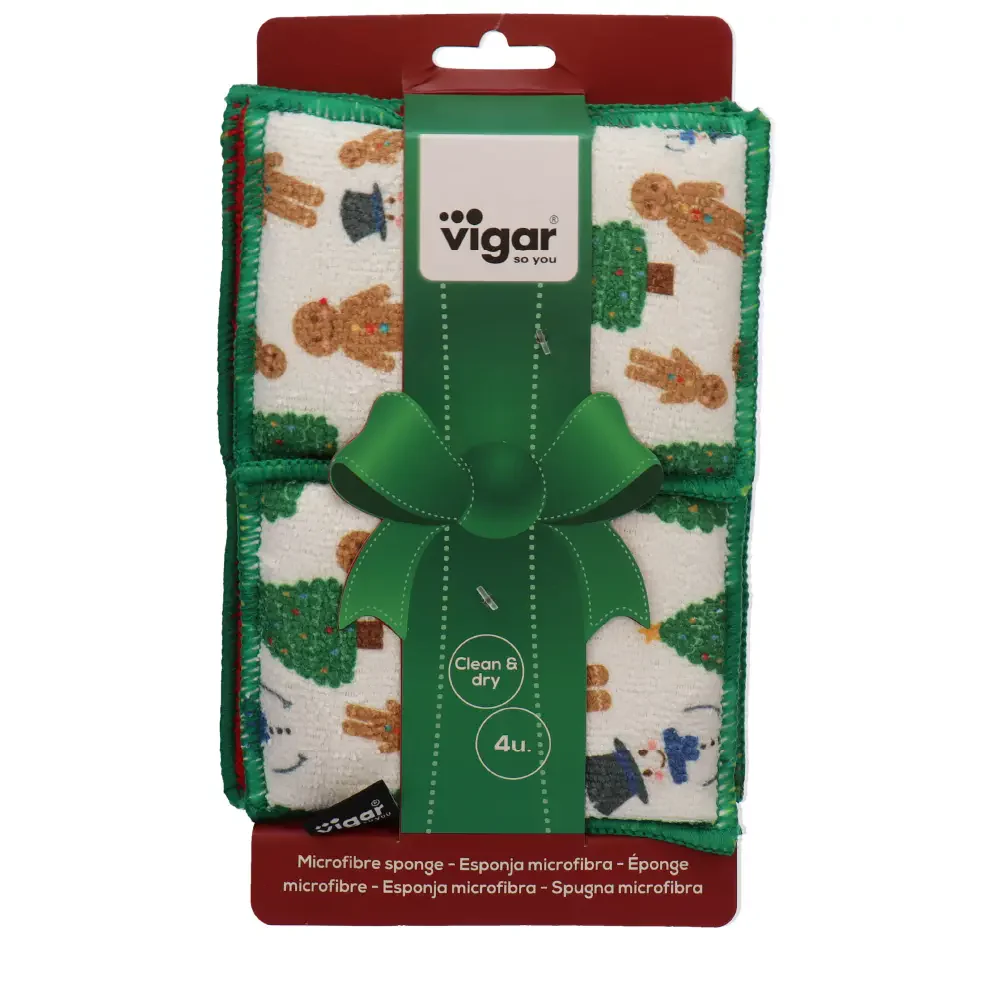 Christmas Tree Microfibre Sponges - 4 Pack