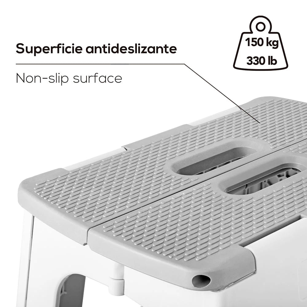 Compact Grey Foldable 27cm Stool