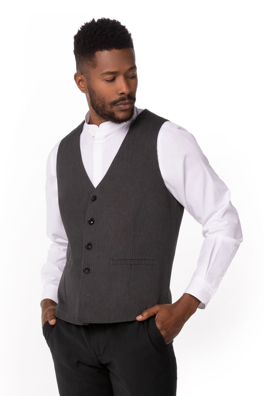 Chef Works Bridge Men's Vest - Pinstripe