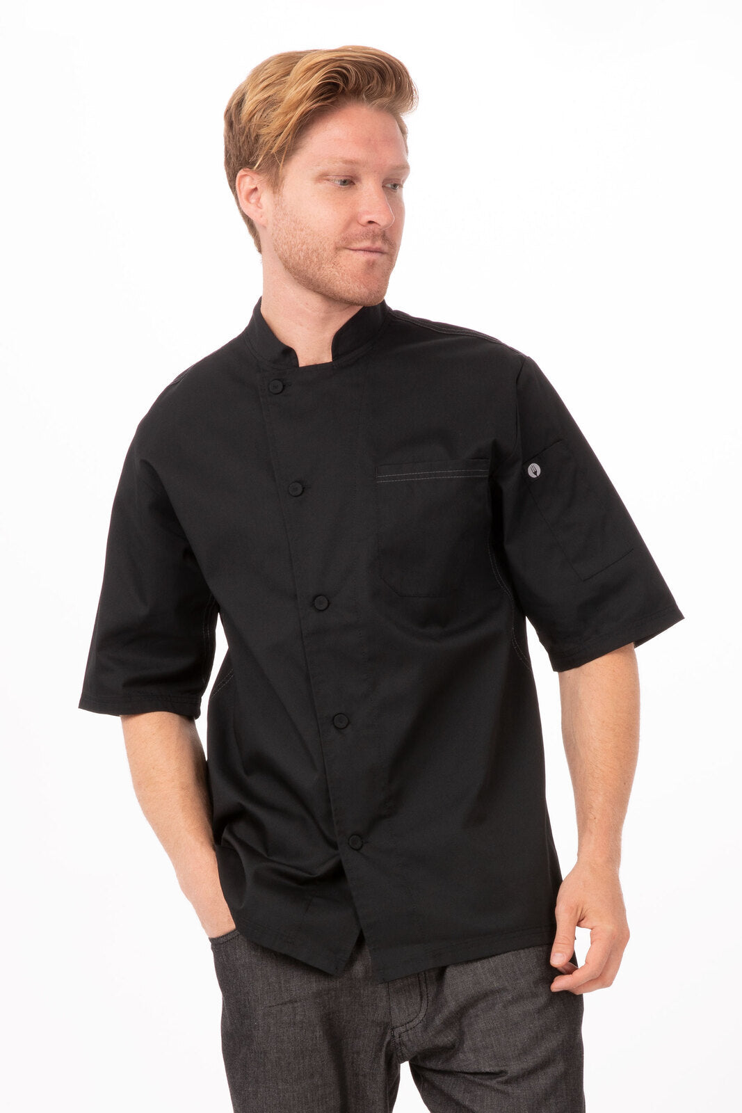 Chef Works Valais V-Series Men's Chef Jacket - Black