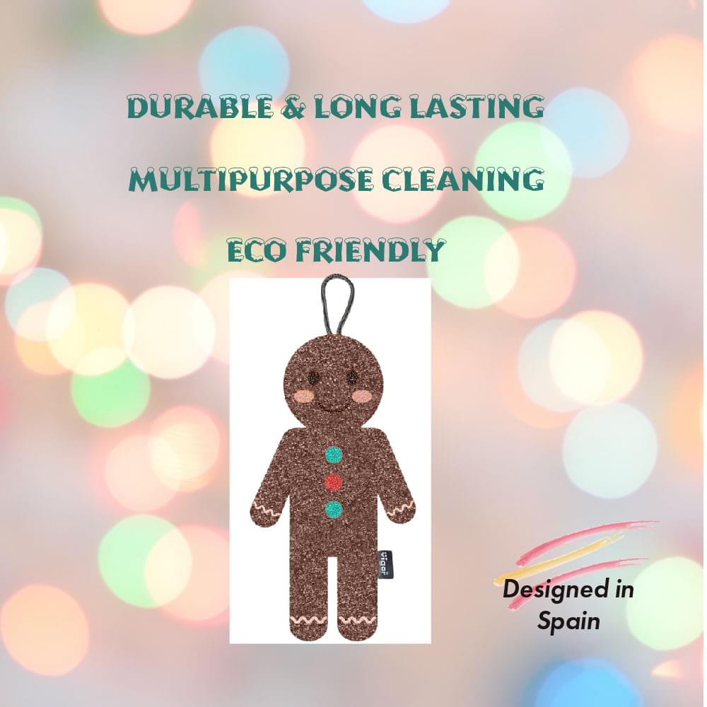 Gingerbread Man Scrubber Sponge - 3 Pack