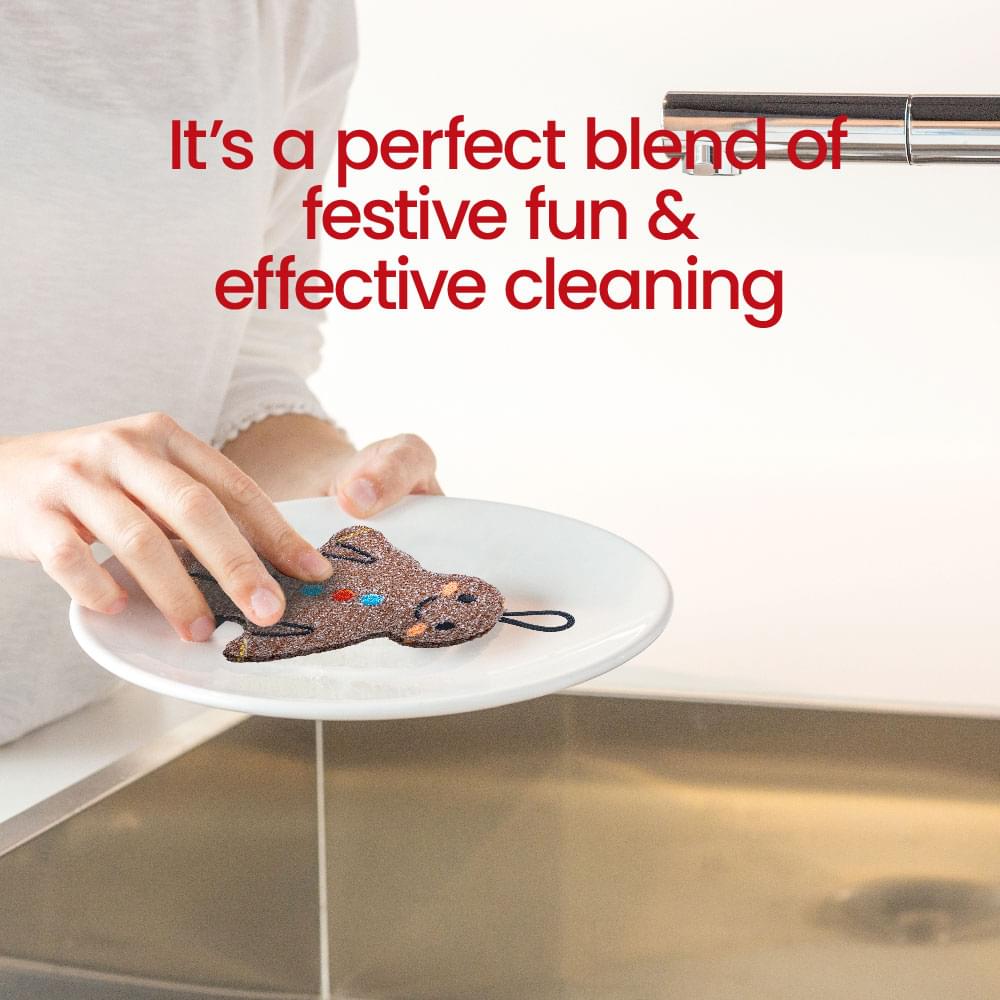 Gingerbread Man Scrubber Sponge - 3 Pack