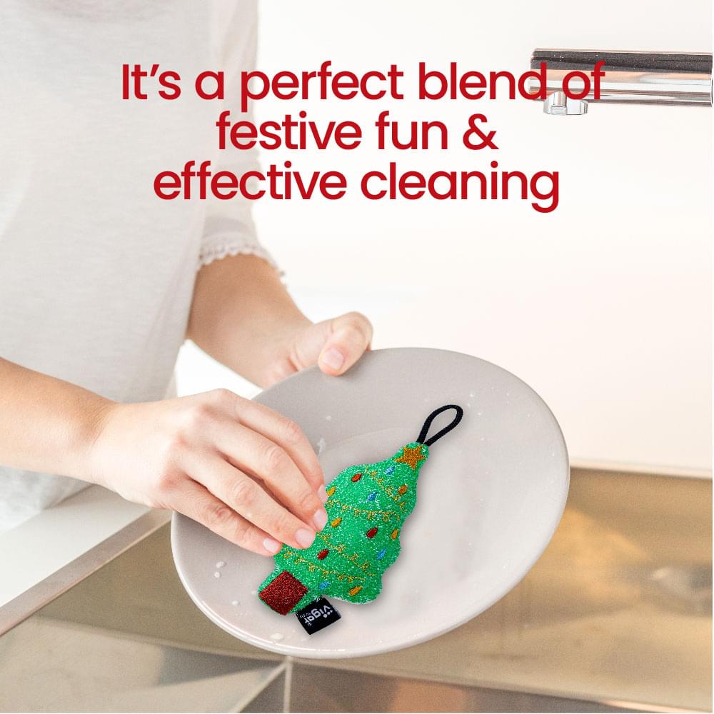 Christmas Tree Scrubber Sponge - 3 pack
