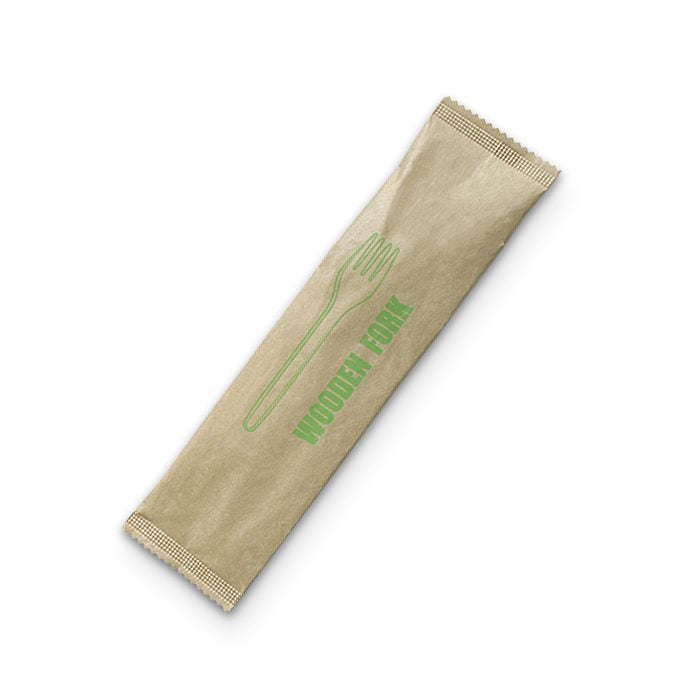ecoware Wooden Fork Napkin Set (Carton of 400 Sets)