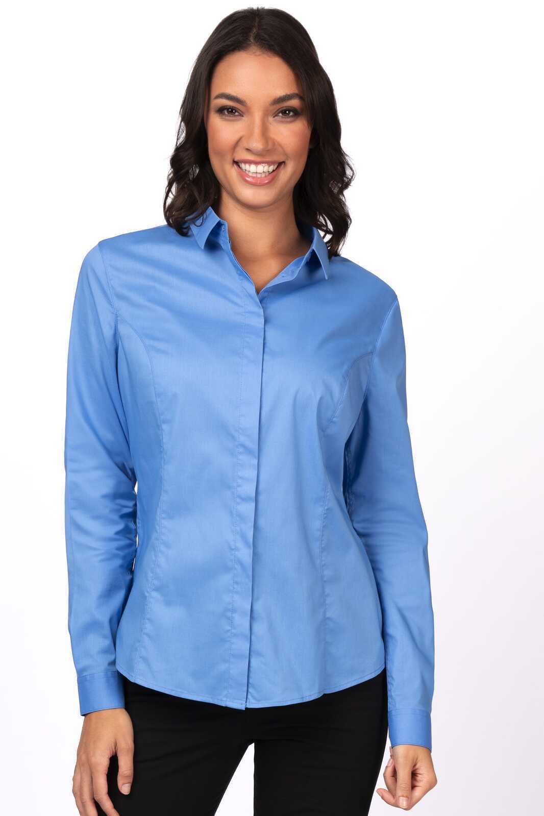 Chef Works Premium Formal Women's Dress Shirt - French Blue
