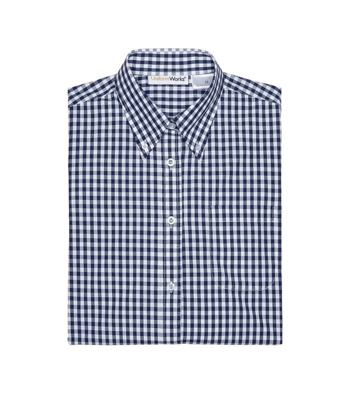 Chef Works Women's Gingham Dress Shirt - Gingham Blue