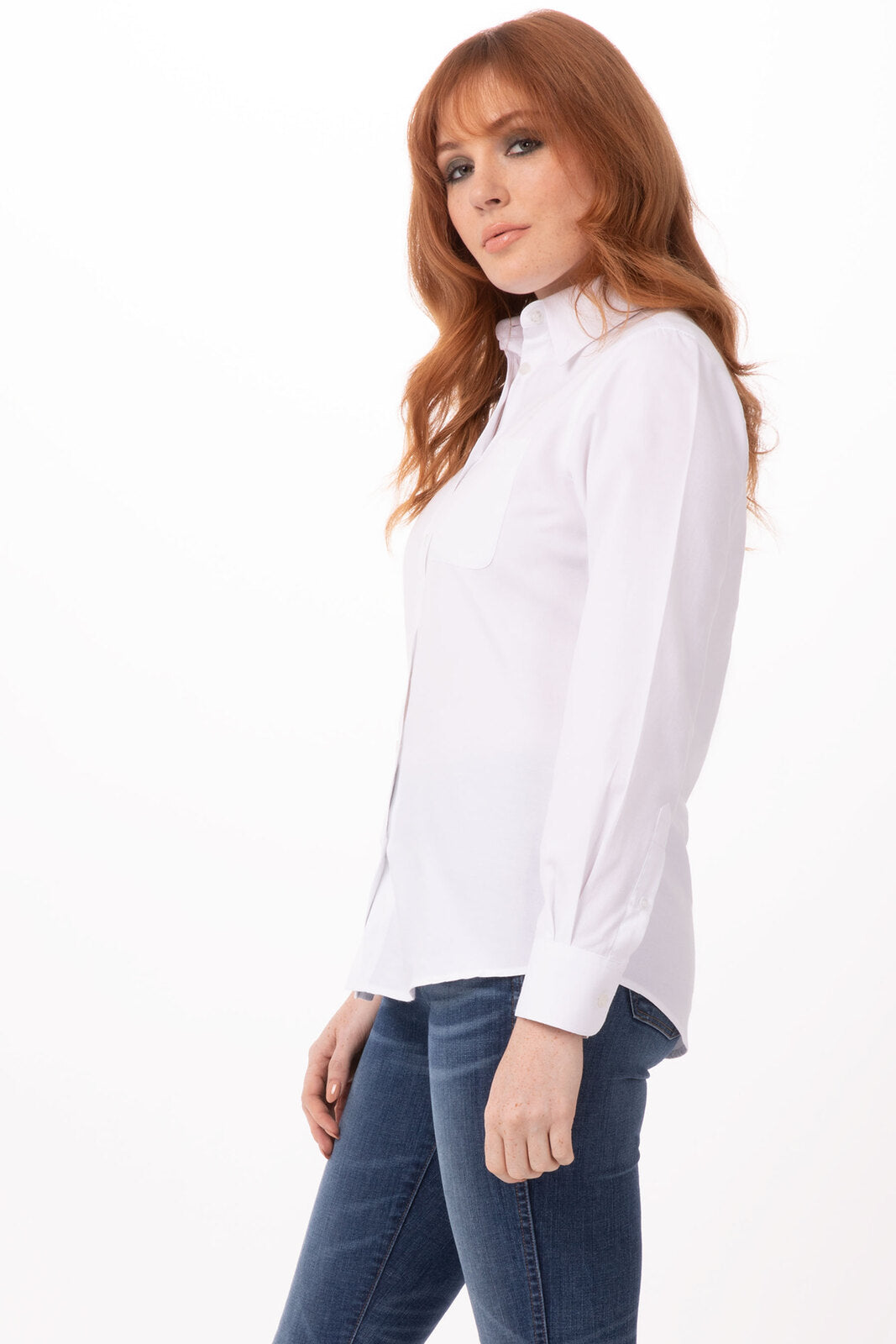 Chef Works Oxford Women's Dress Shirt- White - White