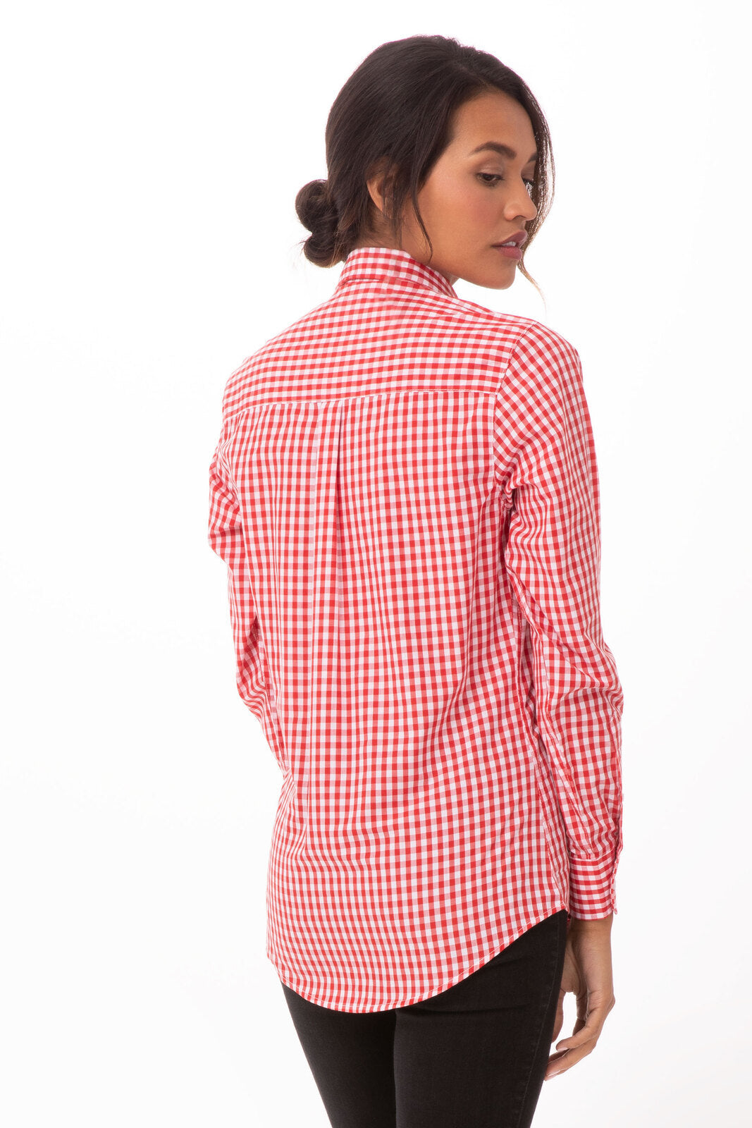 Chef Works Women's Gingham Dress Shirt - Gingham Red