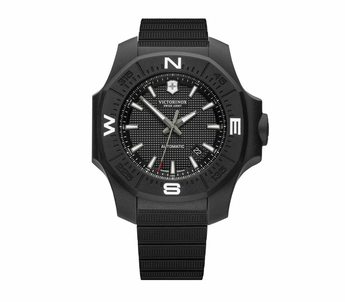 Victorinox I.N.O.X. Carbon Mechanical Watch - Black - Black Rubber Strap