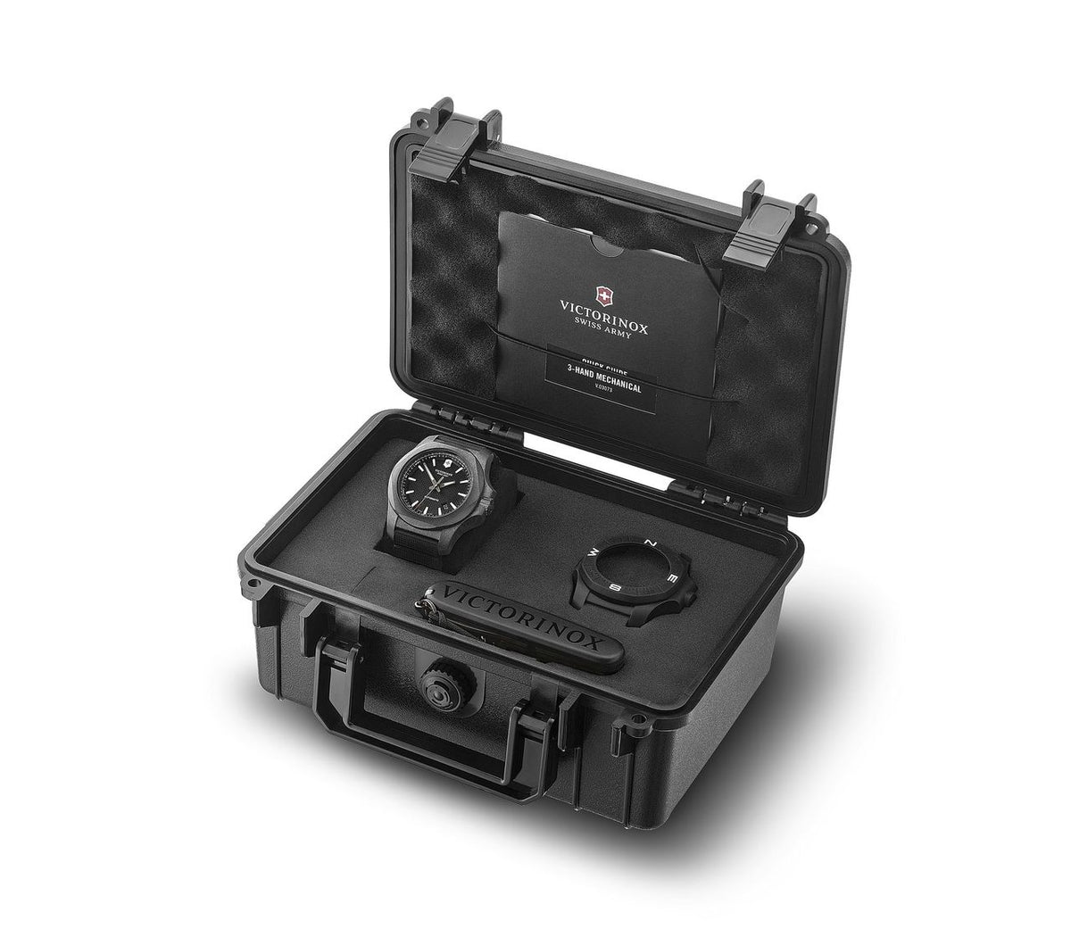 Victorinox I.N.O.X. Carbon Mechanical Watch - Black - Black Rubber Strap