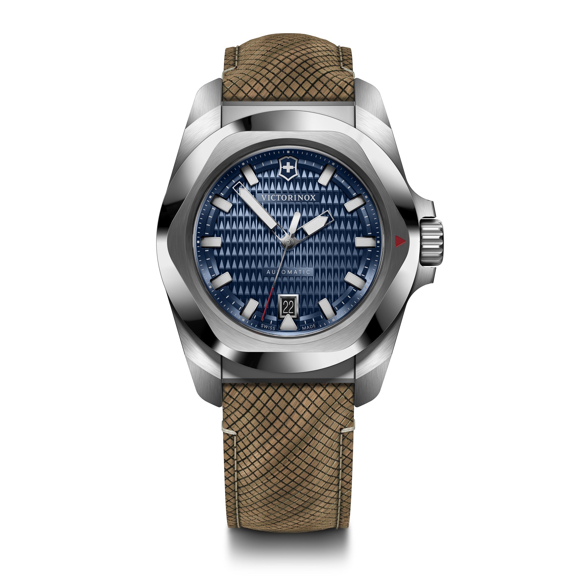 Victorinox I.N.O.X. Automatic 41 Wood & Blue Rubber Strap - Blue Dial