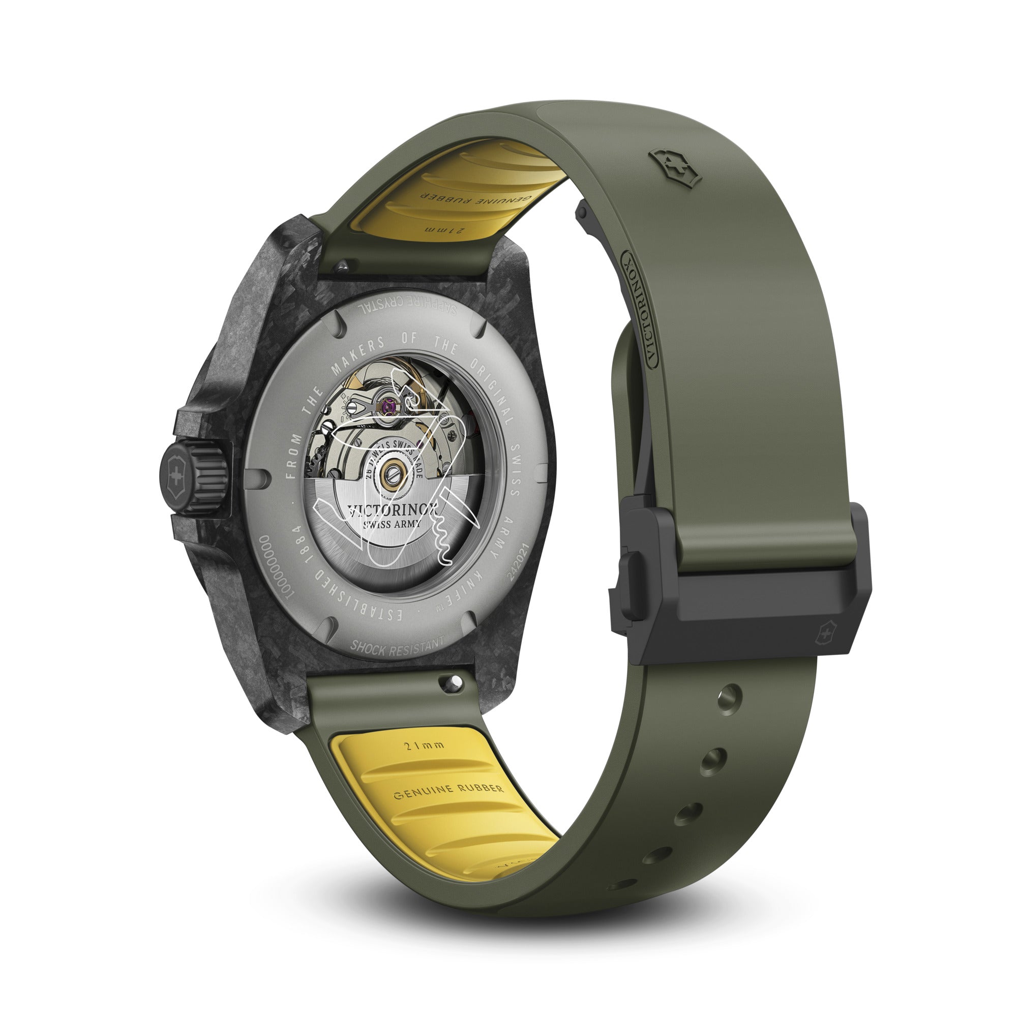 Victorinox I.N.O.X. Automatic 41mm Green Rubber Strap - Green Dial