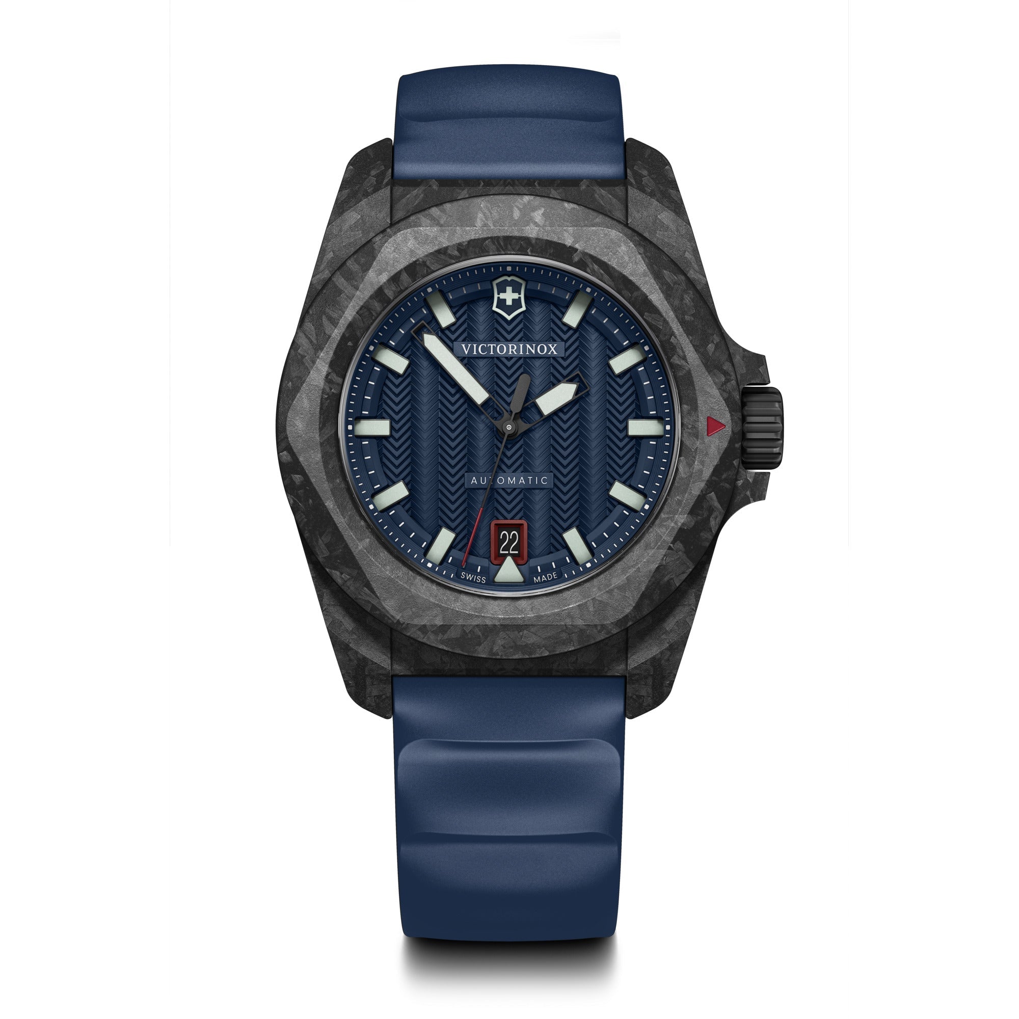 Victorinox I.N.O.X. Automatic & Swiss Army Knife 41mm Blue Rubber Strap - Blue Dial