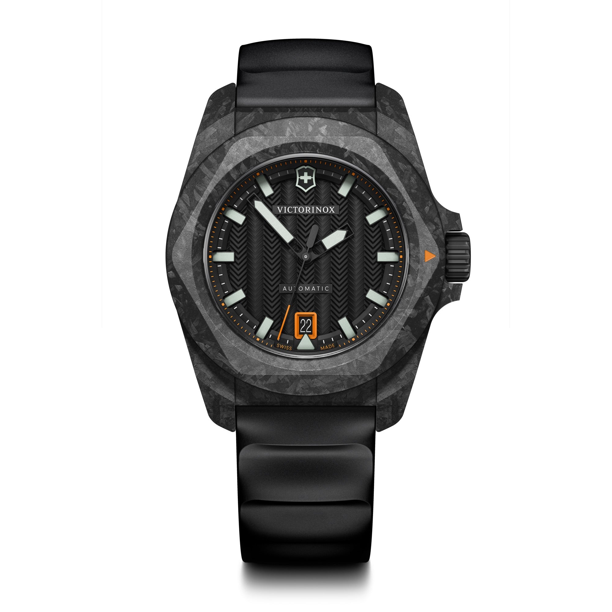 Victorinox I.N.O.X. Automatic & Swiss Army Knife 41mm Black Rubber Strap - Black Dial