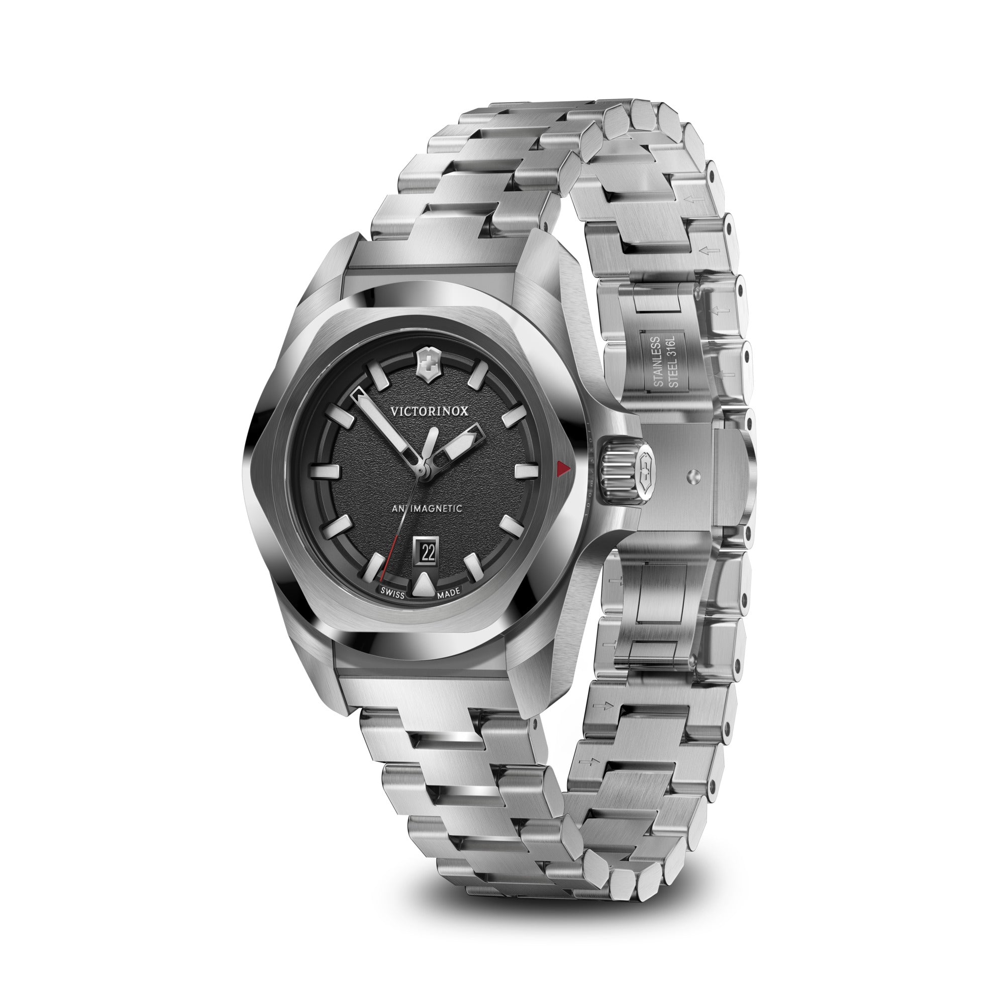 Victorinox I.N.O.X. 32mm Stainless Steel Bracelet - Silver Dial (242036)