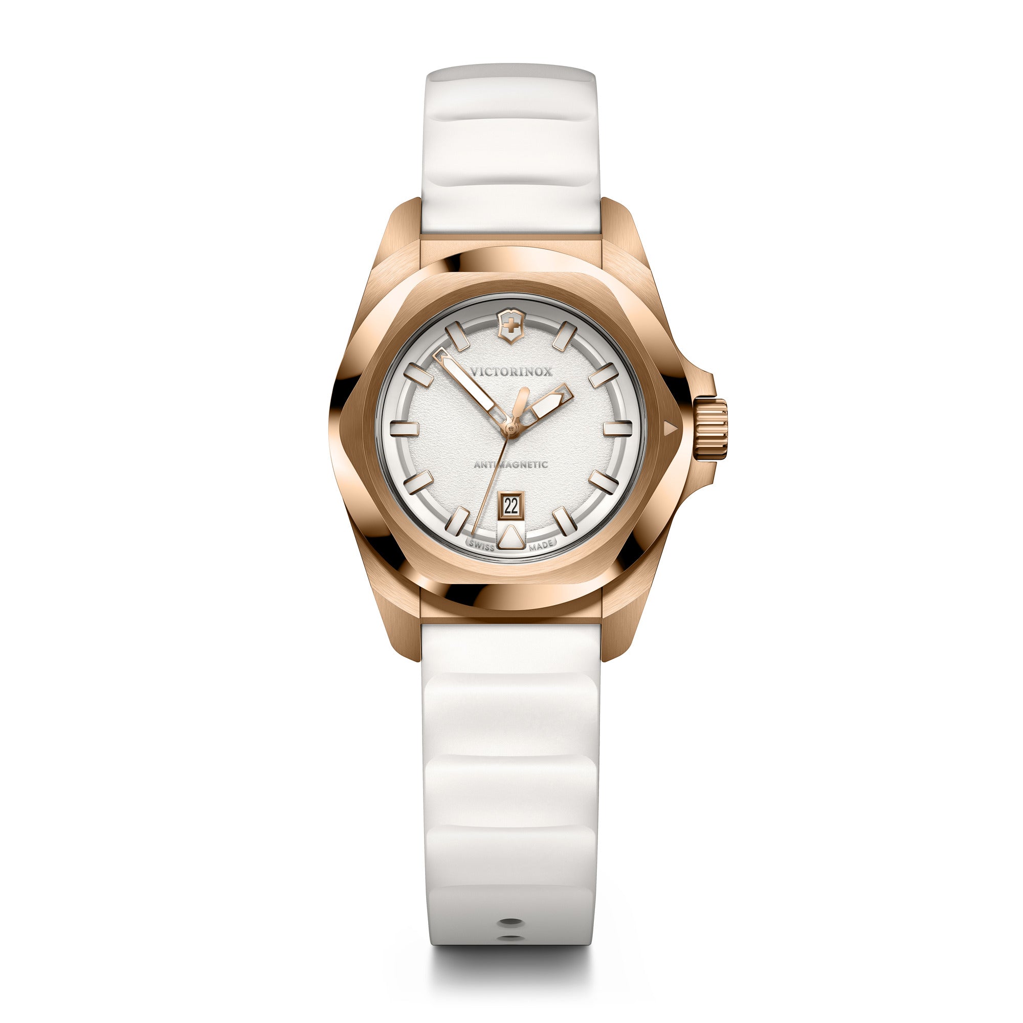 Victorinox I.N.O.X. 32mm White Rubber Strap - White Dial