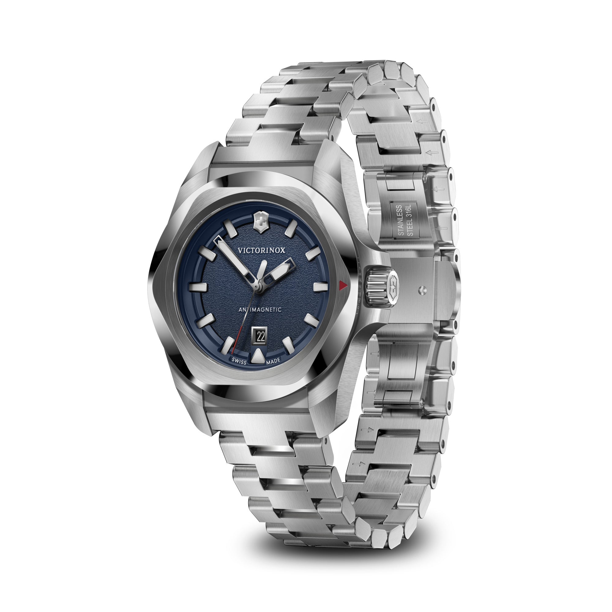 Victorinox I.N.O.X. 32mm Stainless Steel Bracelet - Silver Dial (242038)