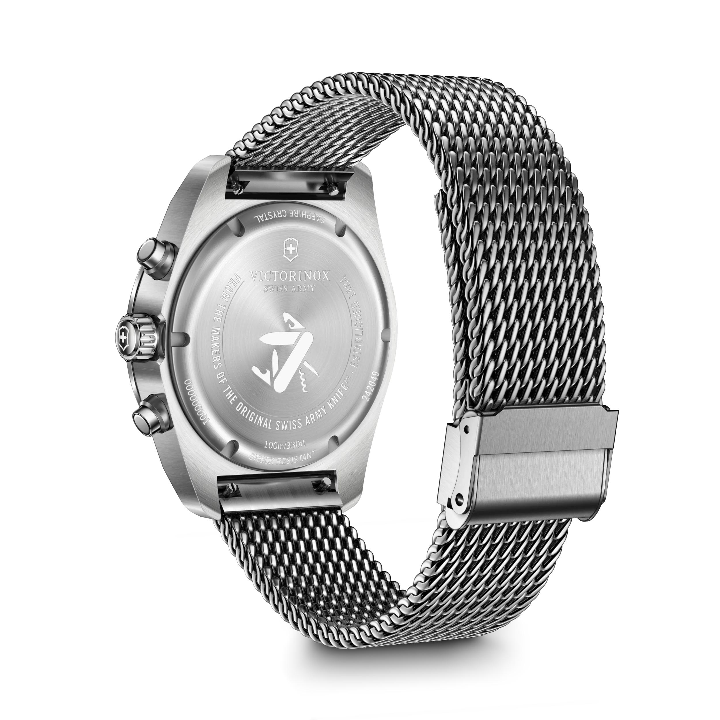 Victorinox Swiss Army Chronograph Blue Dial on Stainless Steel Bracelet