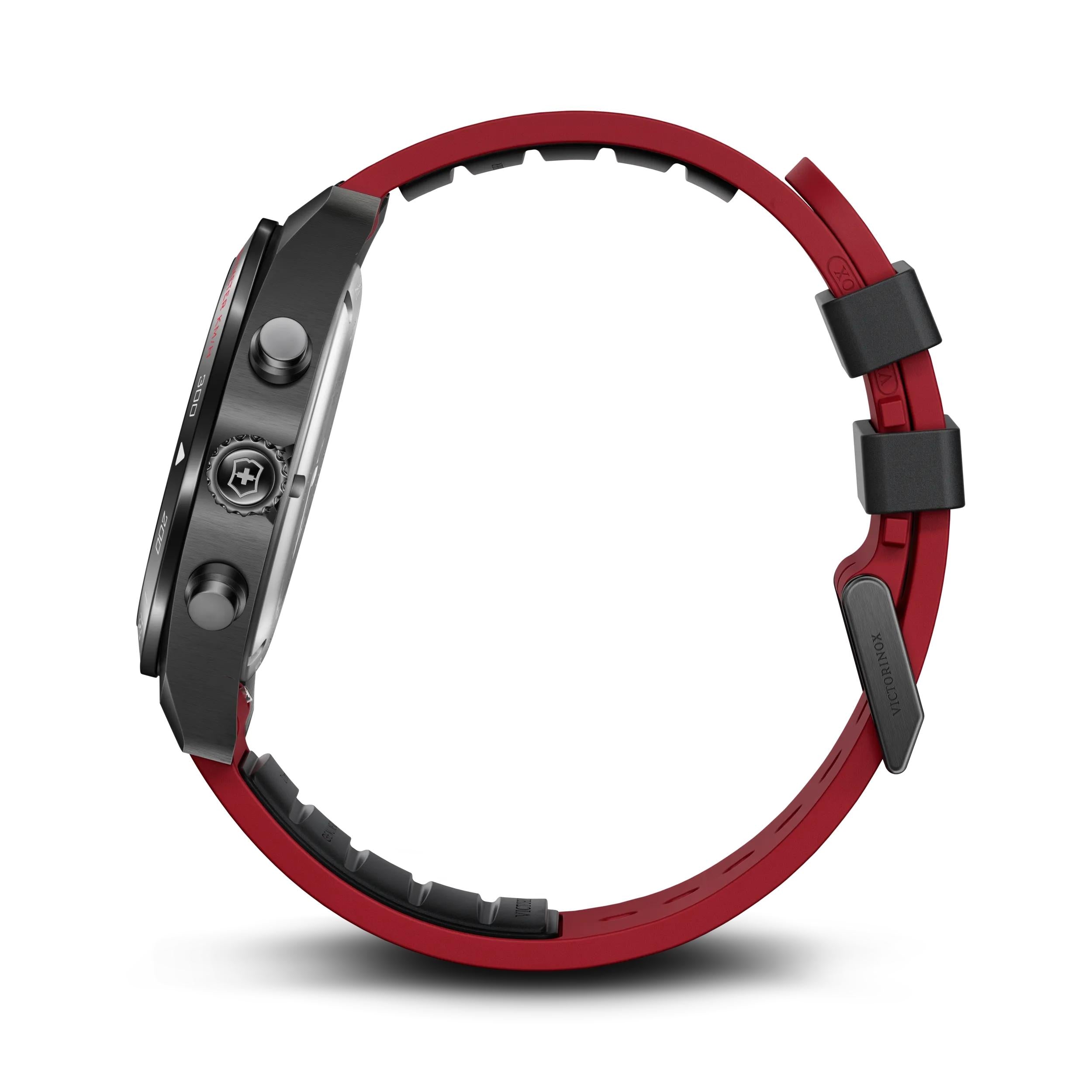 Victorinox Swiss Army Chronograph Black Dial on Black and Red Rubber Strap