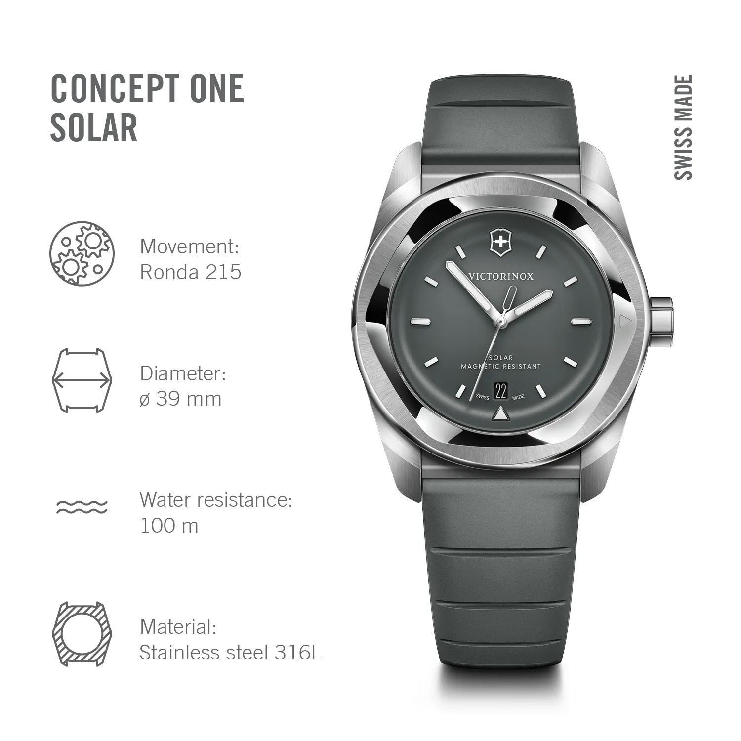 Victorinox Concept One Solar Storm Dial on Rubber Strap