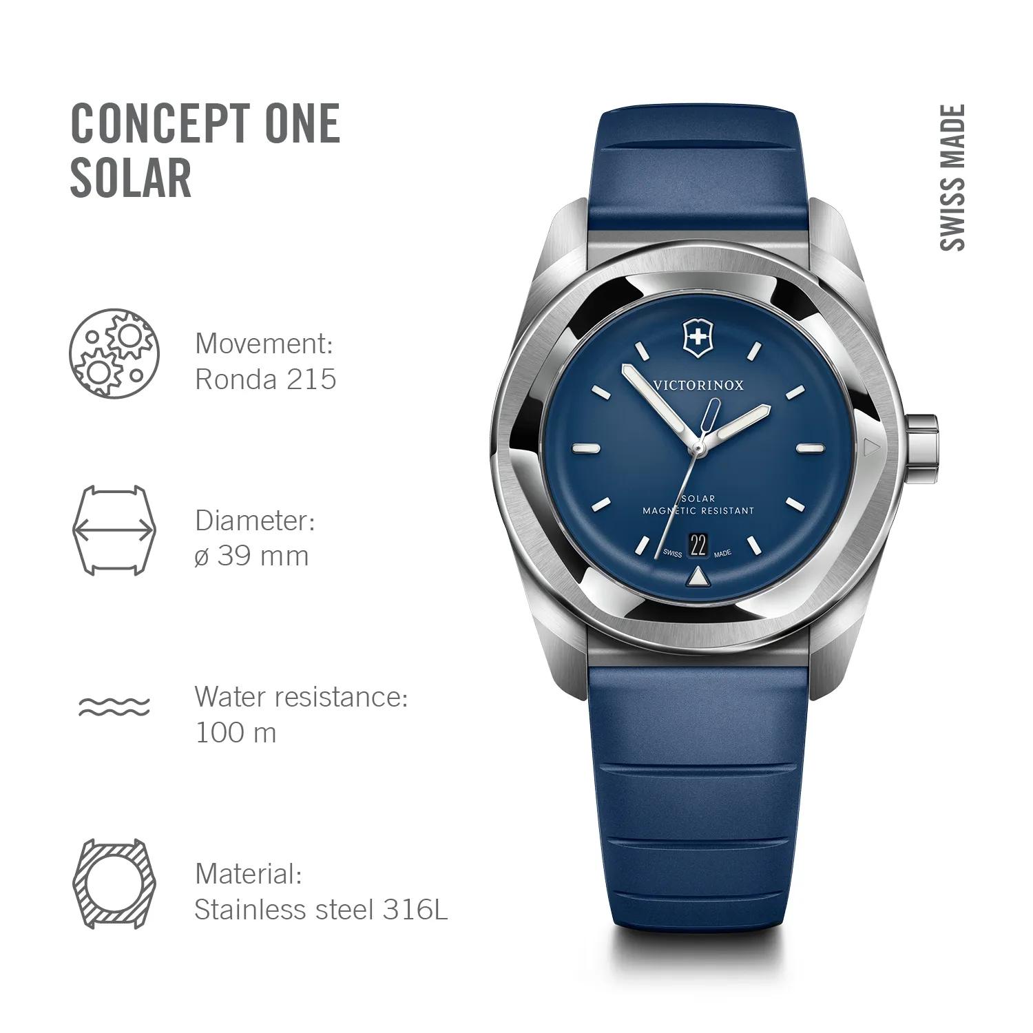 Victorinox Concept One Solar Blue Dial on Rubber Strap