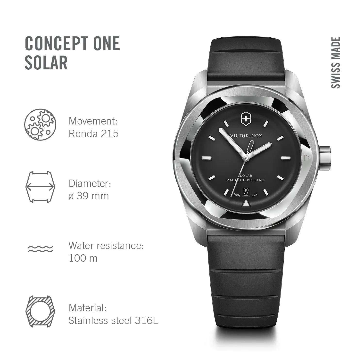 Victorinox Concept One Solar Black Dial on Rubber Strap