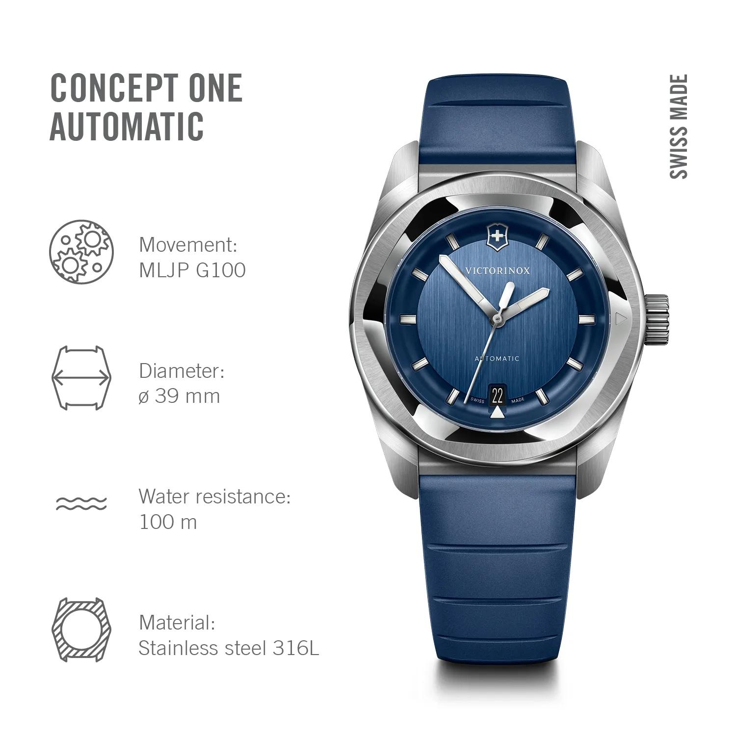 Victorinox Concept One Automatic Blue Dial on Rubber Strap