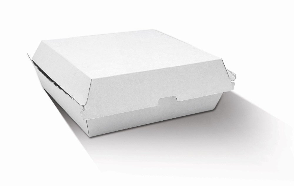 ecoware Dinner Box White Corrugated Plain (Carton of 150)
