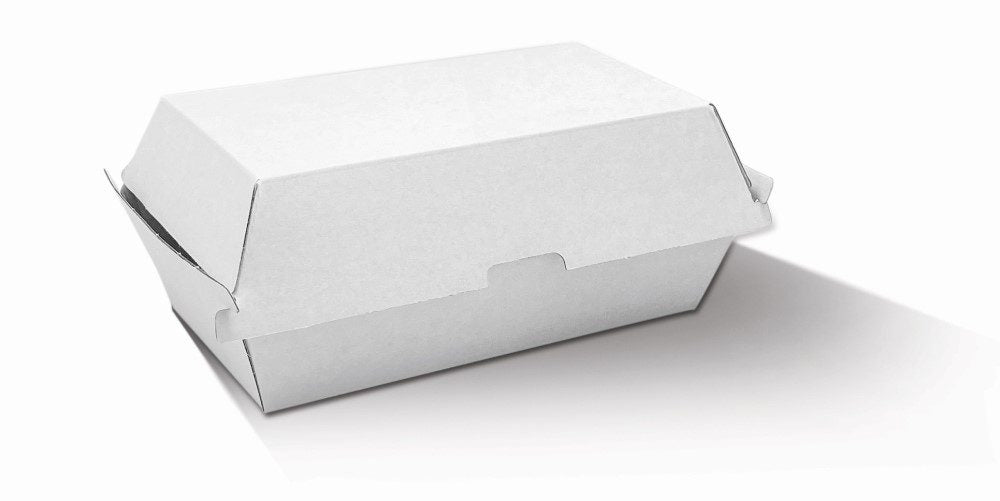 ecoware Snack Box Regular White Corrugated Plain (Carton of 200)
