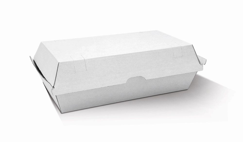 ecoware Snack Box Large White Corrugated Plain (Carton of 200)