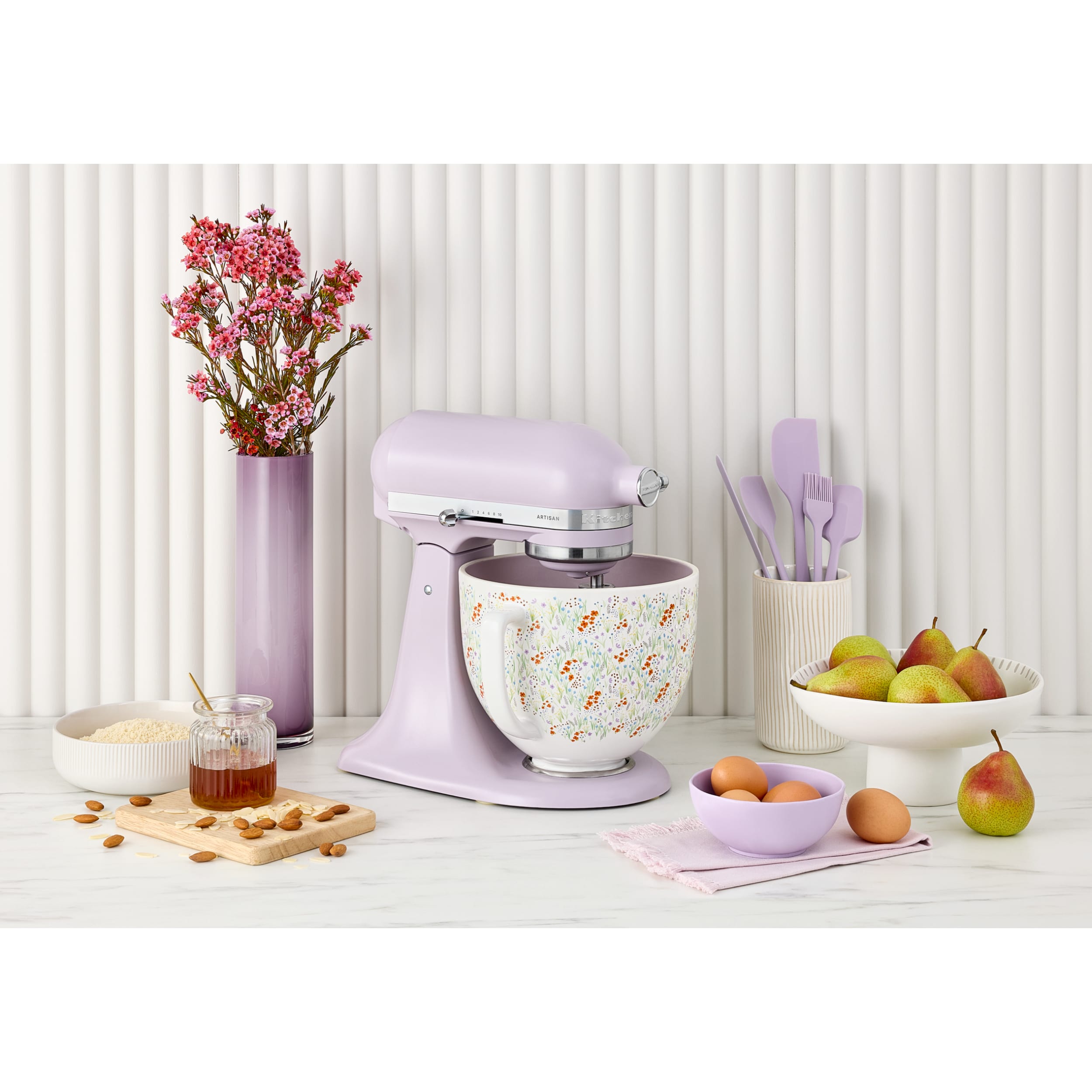 KitchenAid Artisan Tilt-Head Stand Mixer with Wildflower Ceramic Bowl KSM156