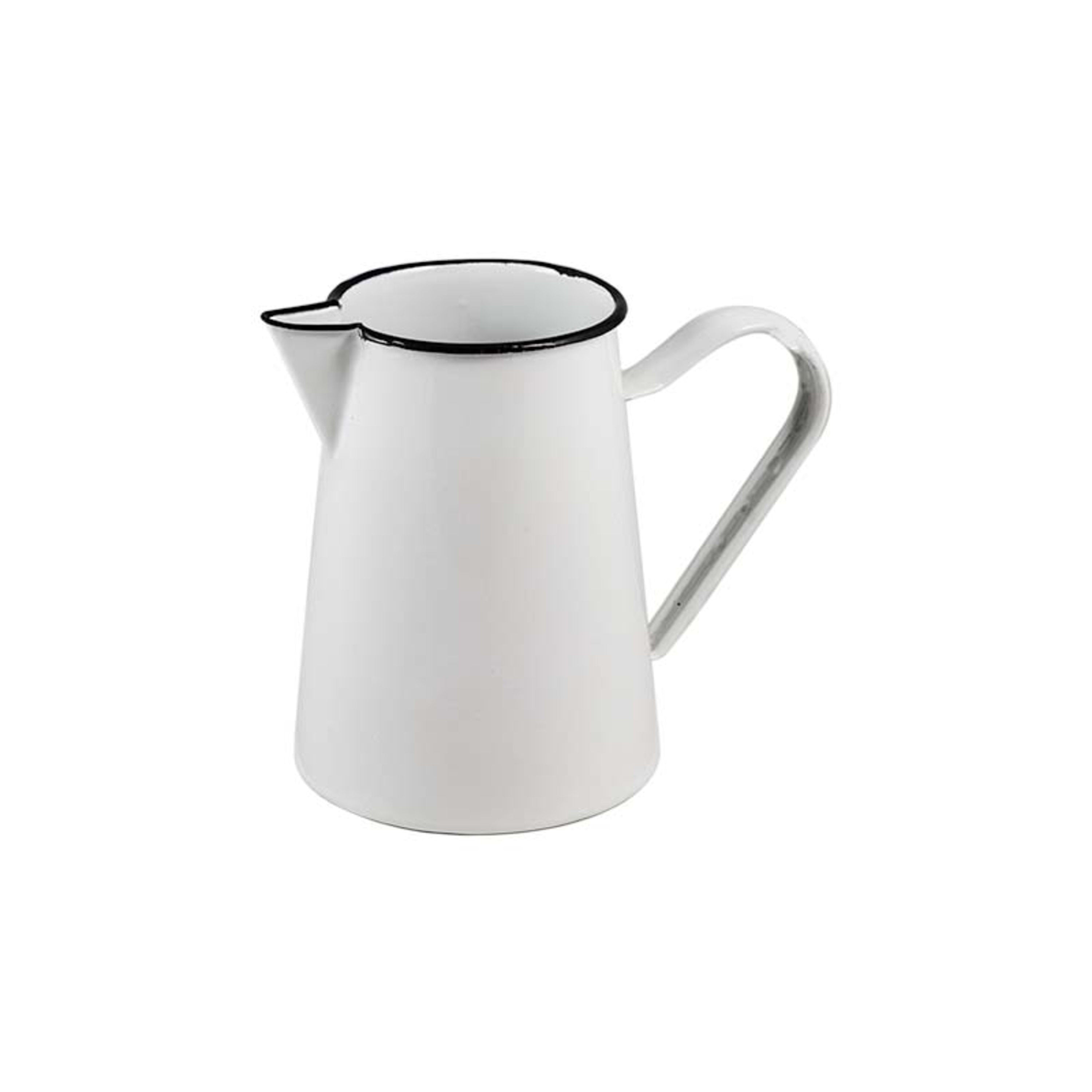 Urban Style Enamelware Premium Pitcher Seamless Base 1.5L - White with Black Rim