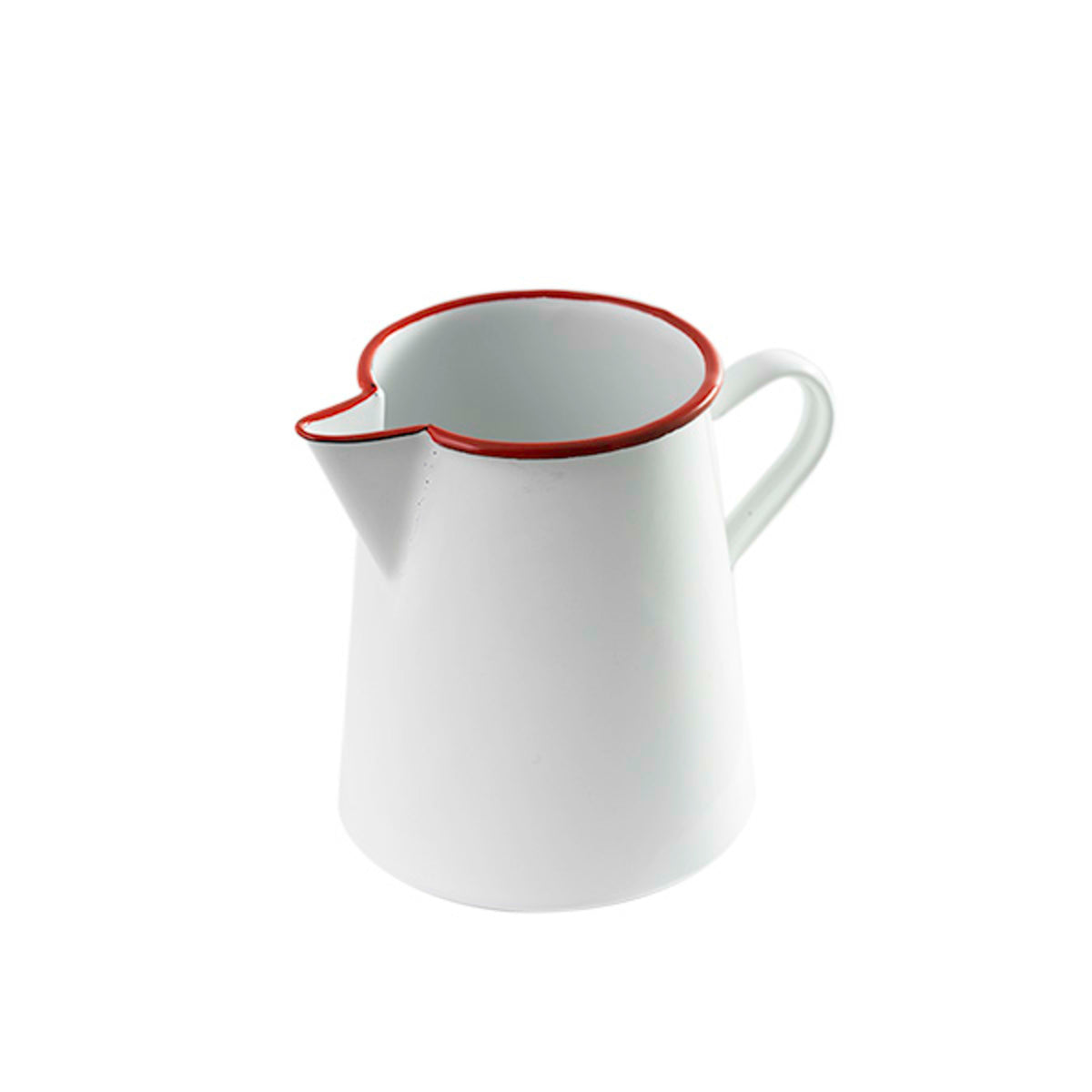 Urban Style Enamelware Premium Pitcher Seamless Base 1L - White with Red Rim