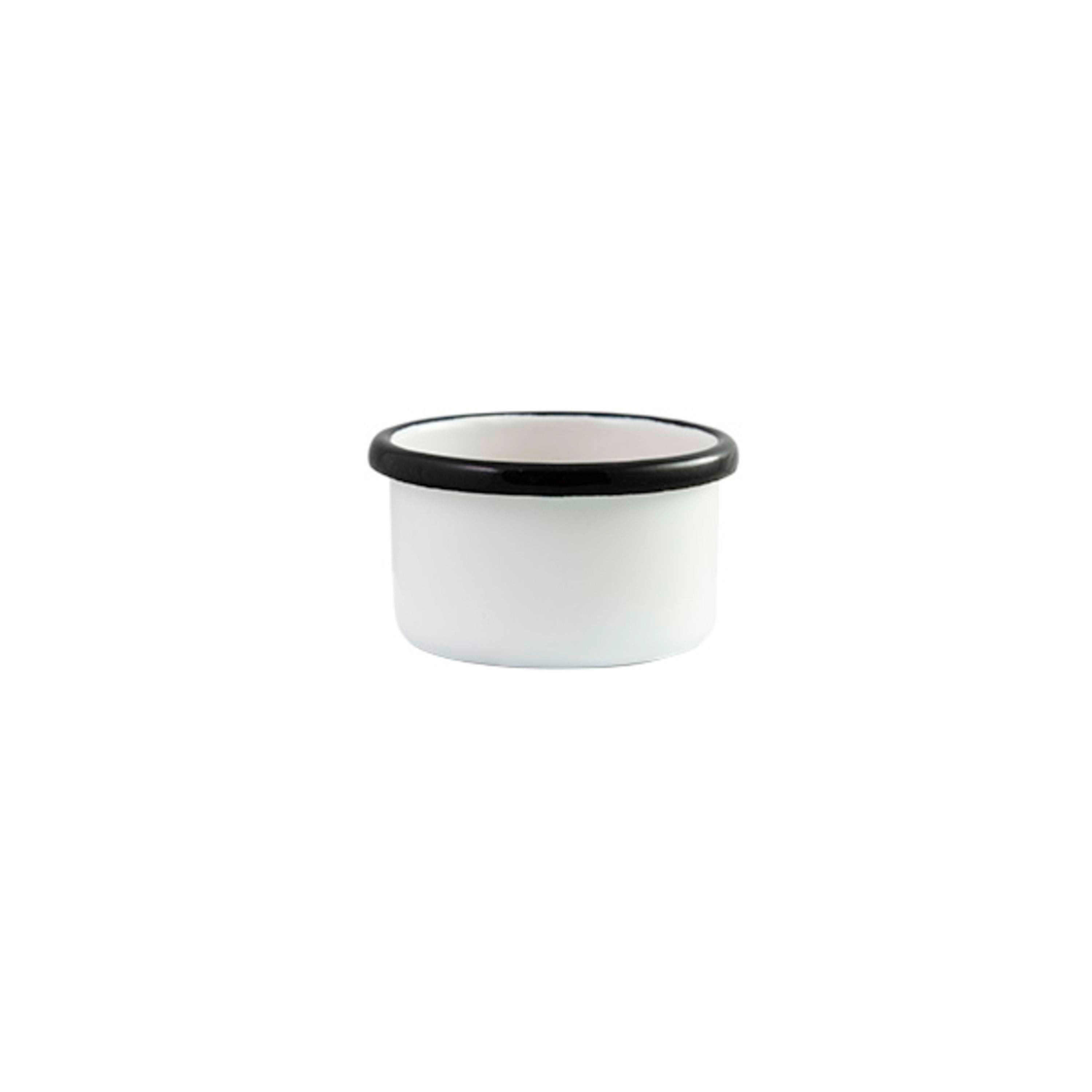 Urban Style Enamelware Ramekin 7x4.5cm - White with Black Rim