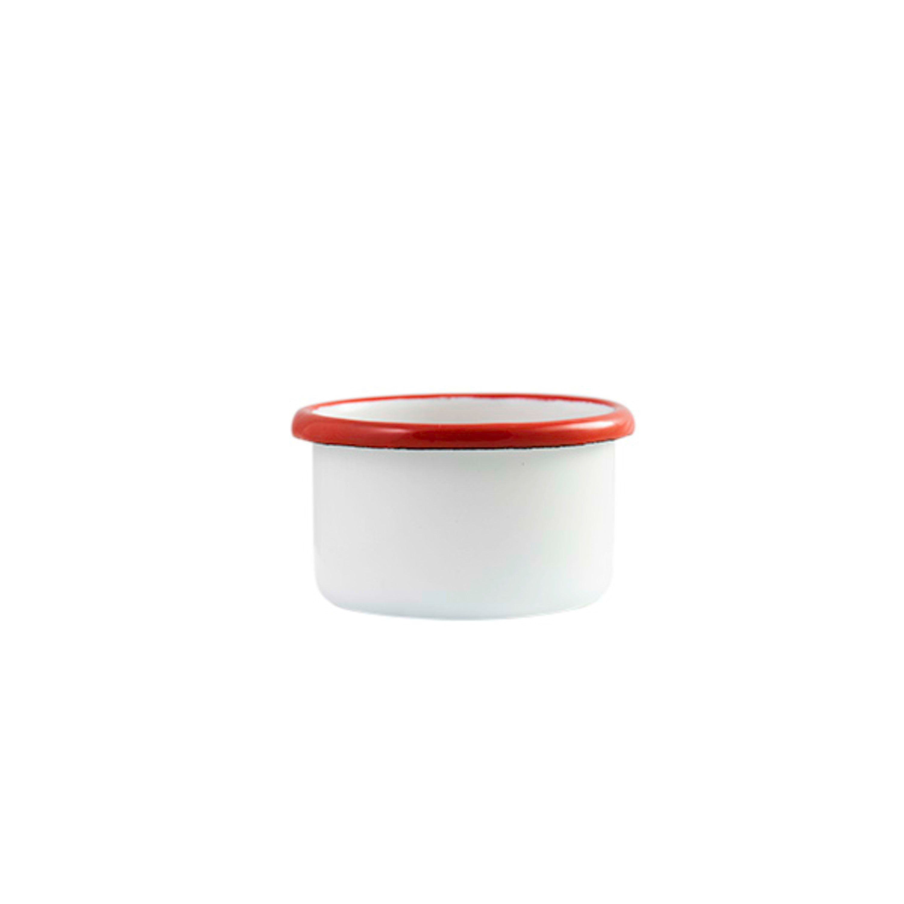 Urban Style Enamelware Ramekin 7x4.5cm - White with Red Rim